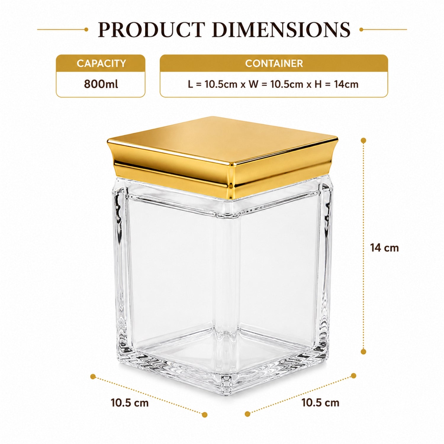 Kookee Canister Jars (Acrylic), Gold, ART12405
