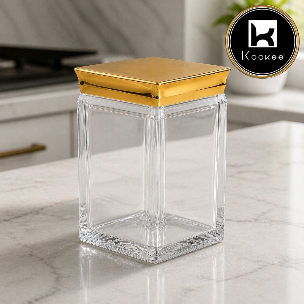 Kookee Canister Jars (Acrylic), Gold, ART12405