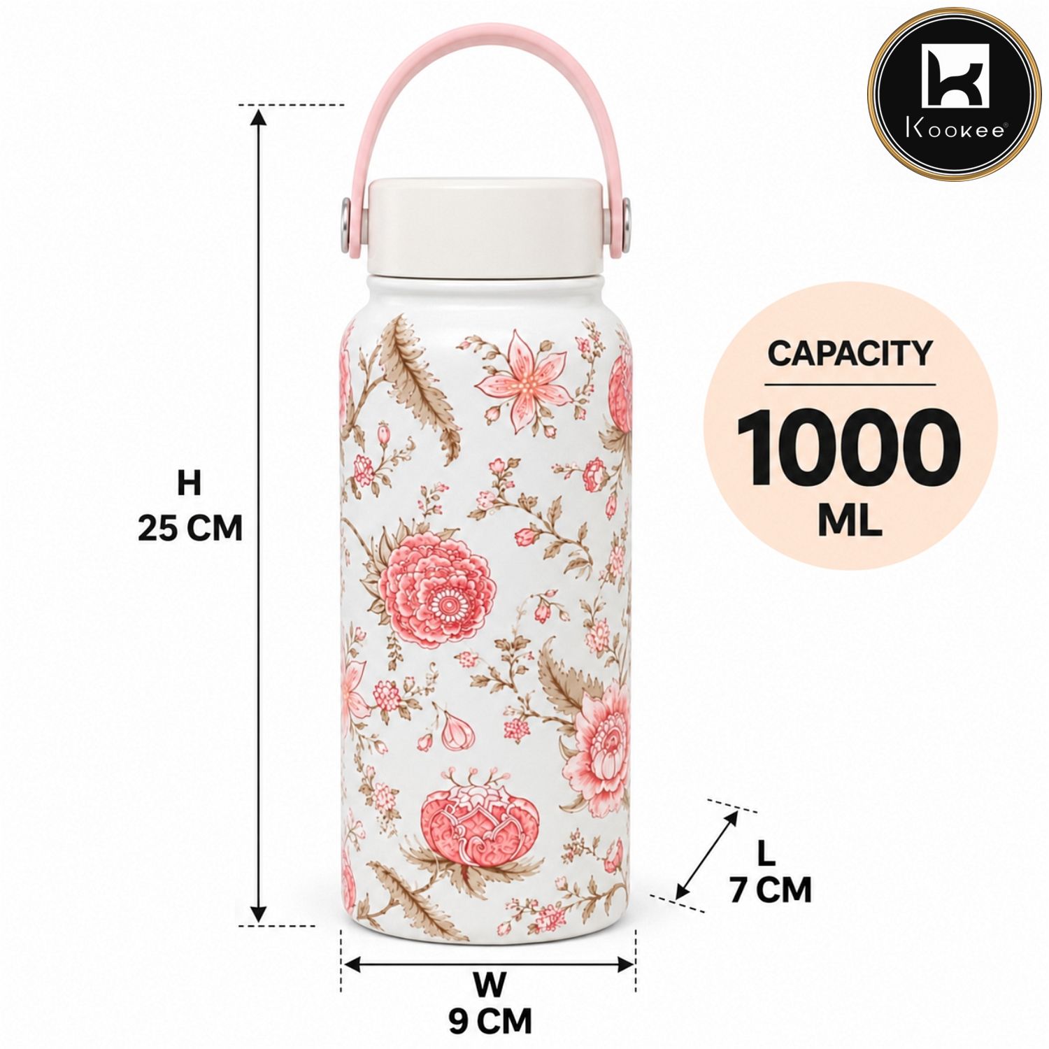 Kookee Stainless Steel BPA Free Water Bottle | 1000ml