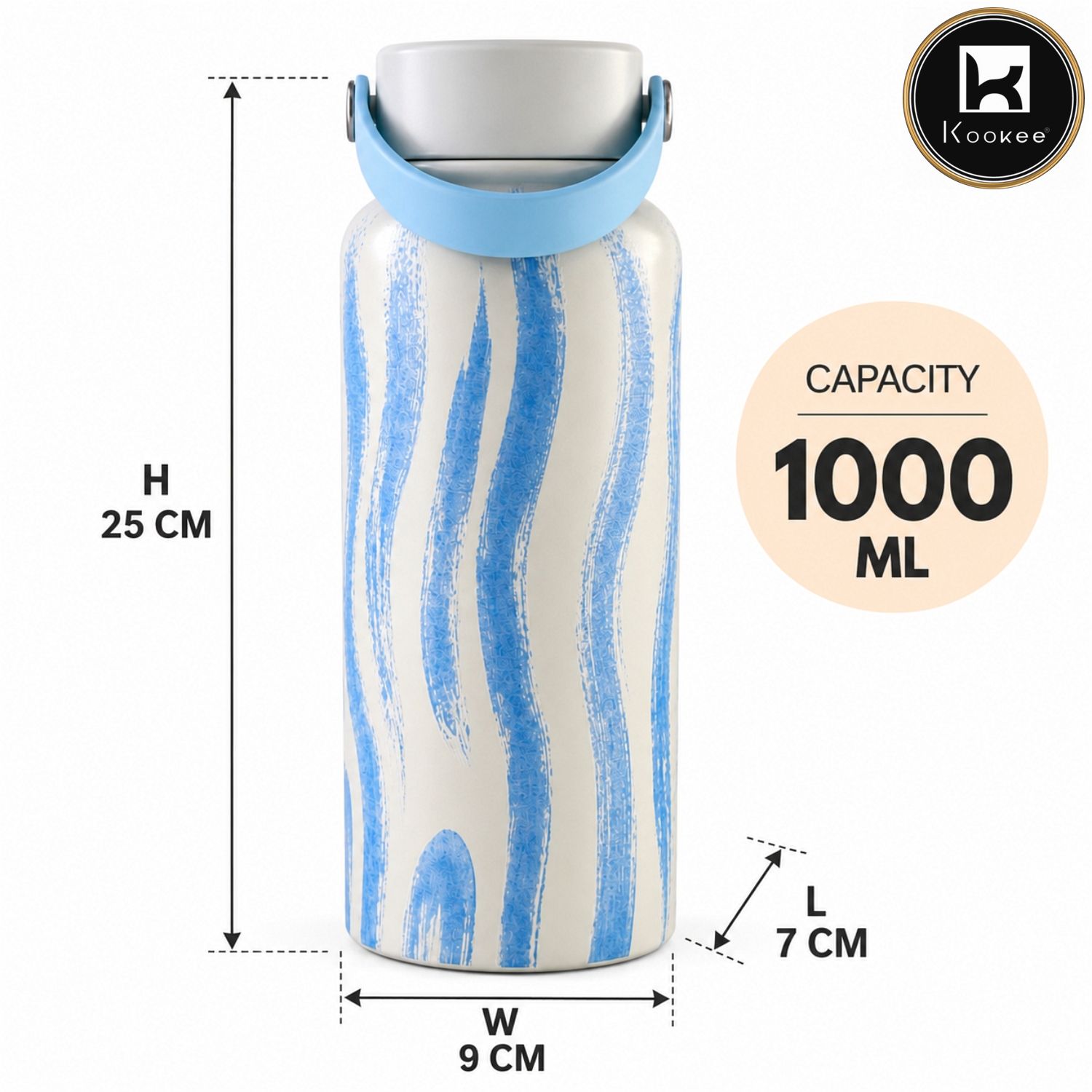 Kookee Stainless Steel BPA Free Water Bottle | 1000ml