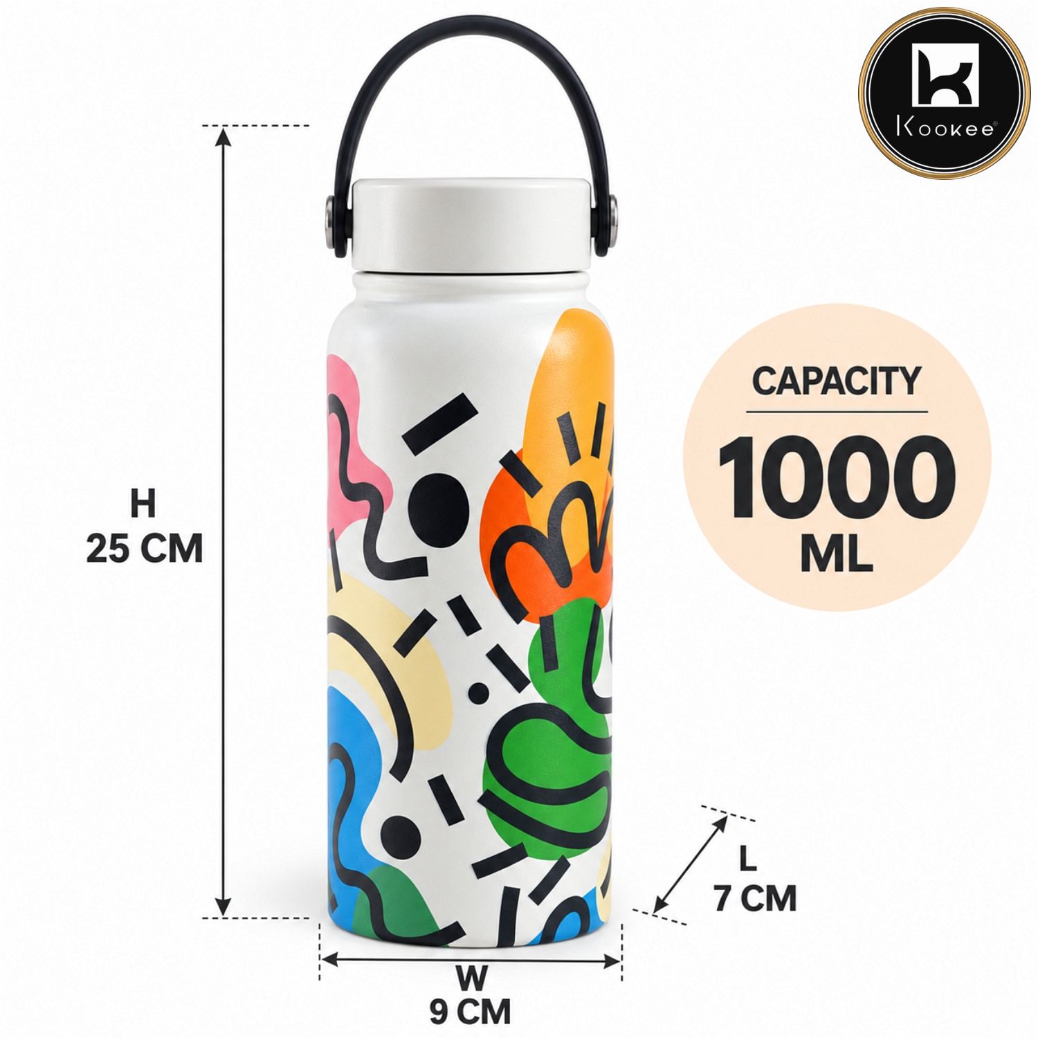 Kookee Stainless Steel BPA Free Water Bottle | 1000ml