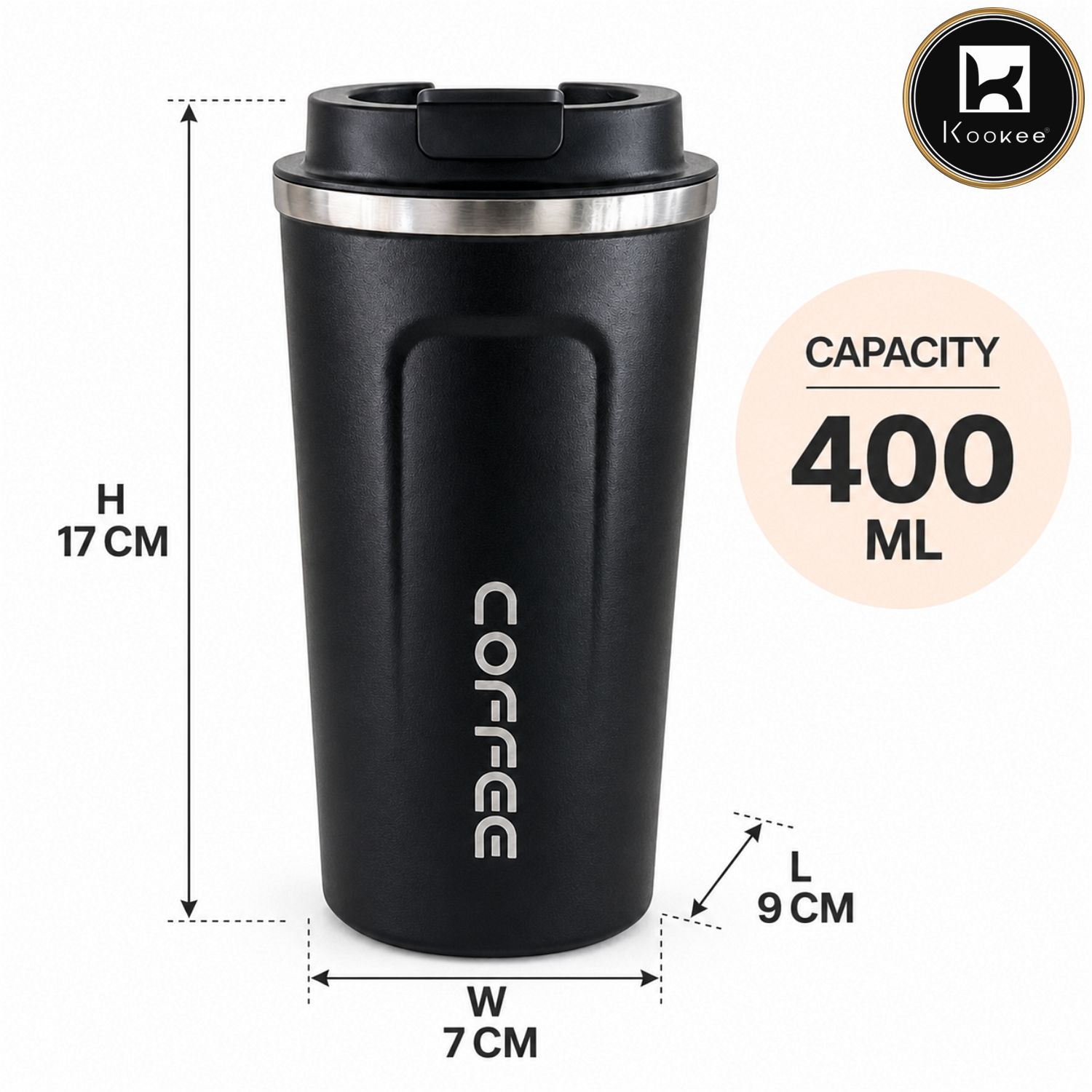 Stainless Steel Travel Tumbler with Flip Lid for Coffee, Tea and Drinks