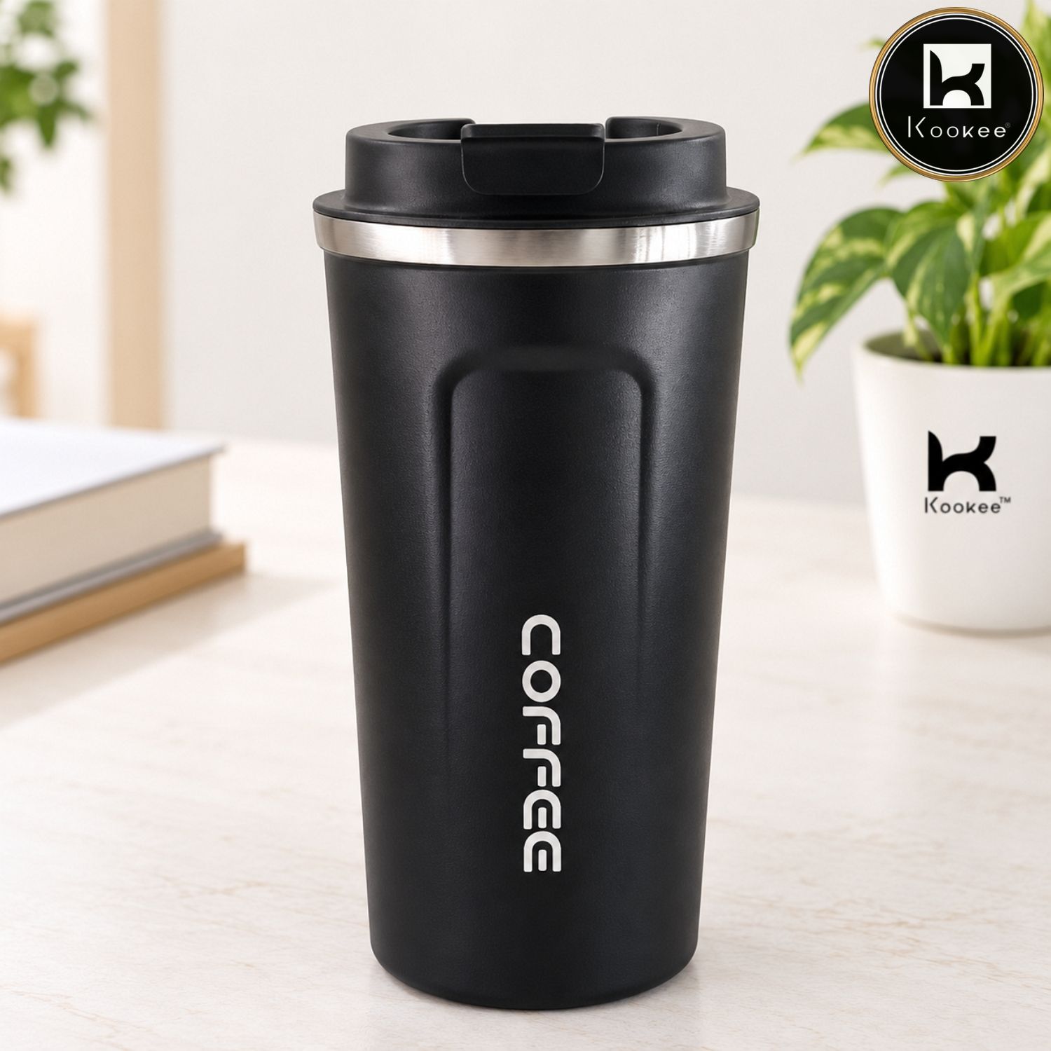 Stainless Steel Travel Tumbler with Flip Lid for Coffee, Tea and Drinks