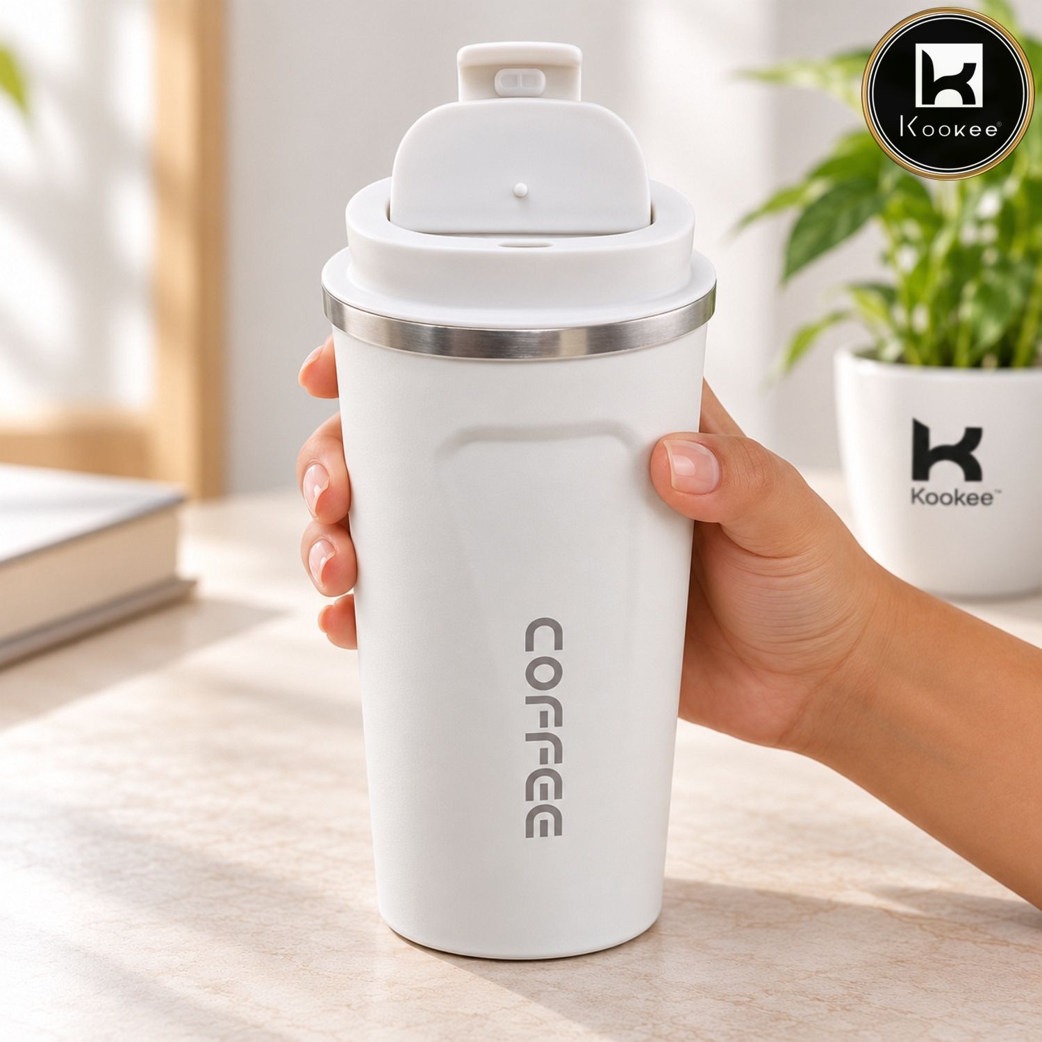 Stainless Steel Travel Tumbler with Flip Lid for Coffee, Tea and Drinks