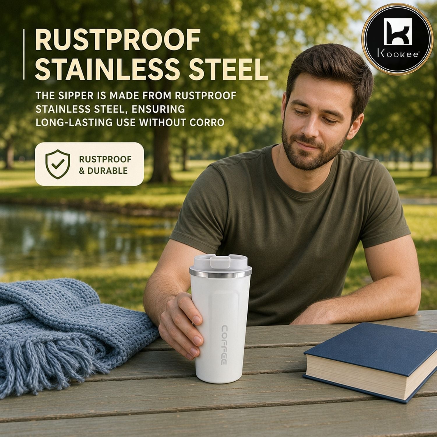 Stainless Steel Travel Tumbler with Flip Lid for Coffee, Tea and Drinks