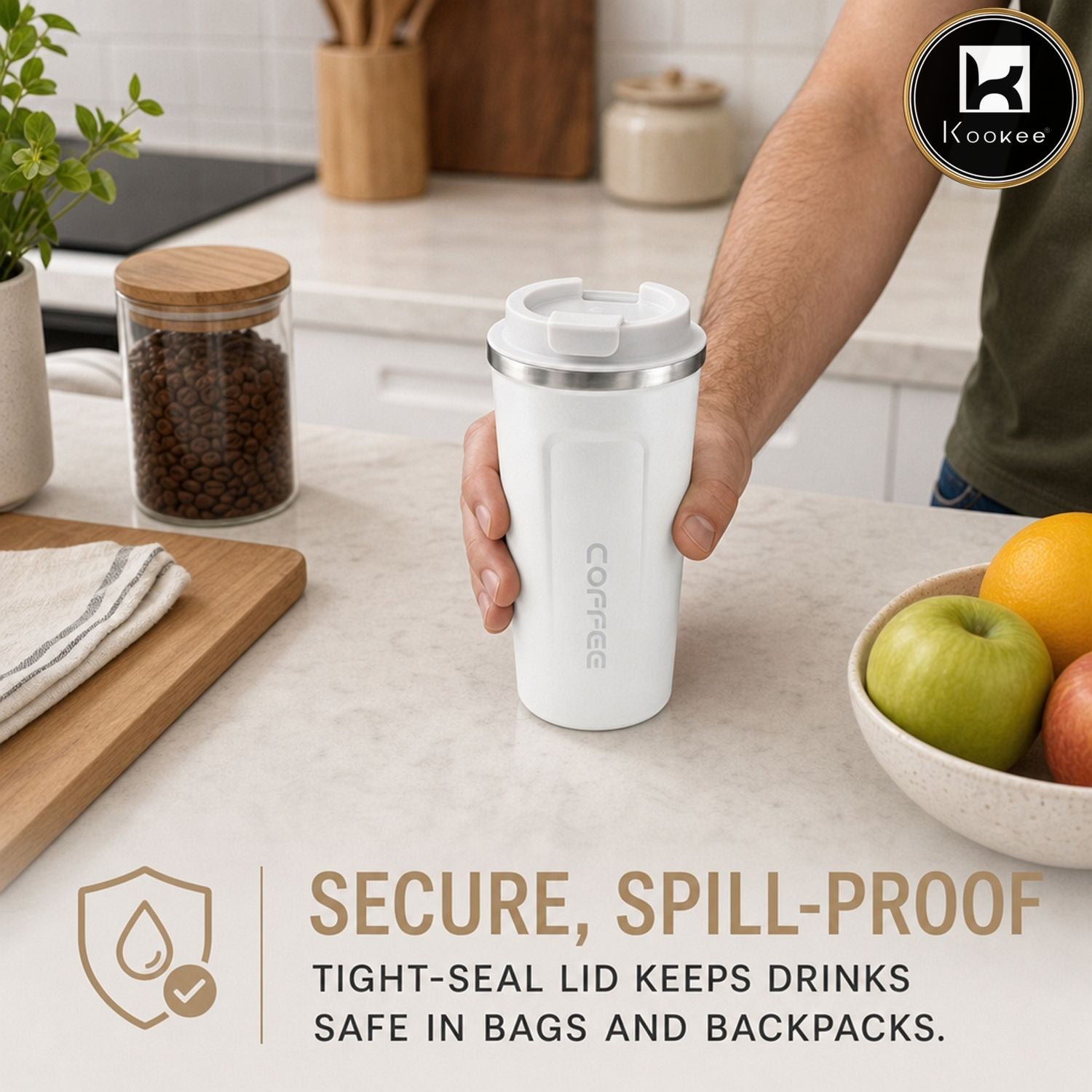 Stainless Steel Travel Tumbler with Flip Lid for Coffee, Tea and Drinks