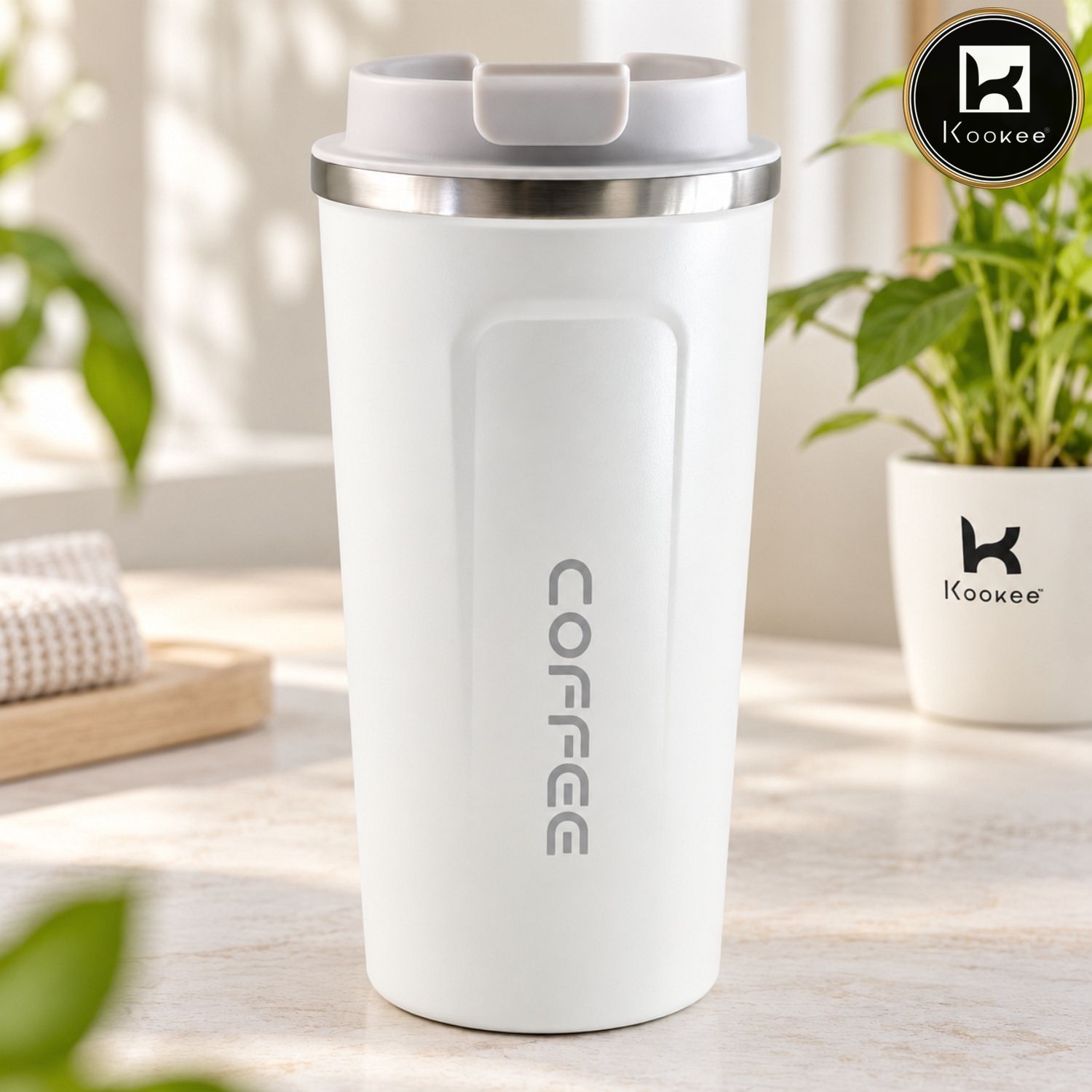 Stainless Steel Travel Tumbler with Flip Lid for Coffee, Tea and Drinks