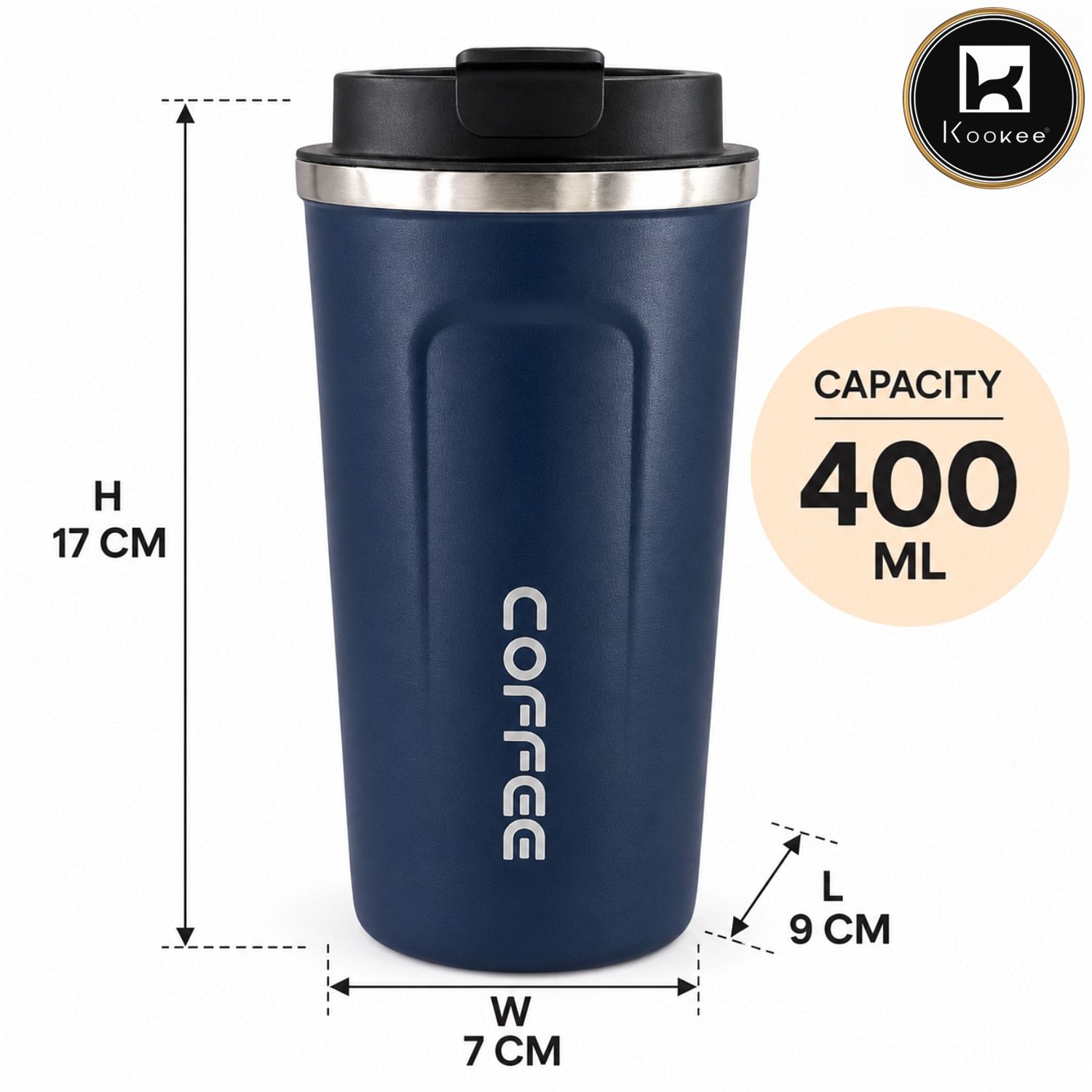 Stainless Steel Travel Tumbler with Flip Lid for Coffee, Tea and Drinks