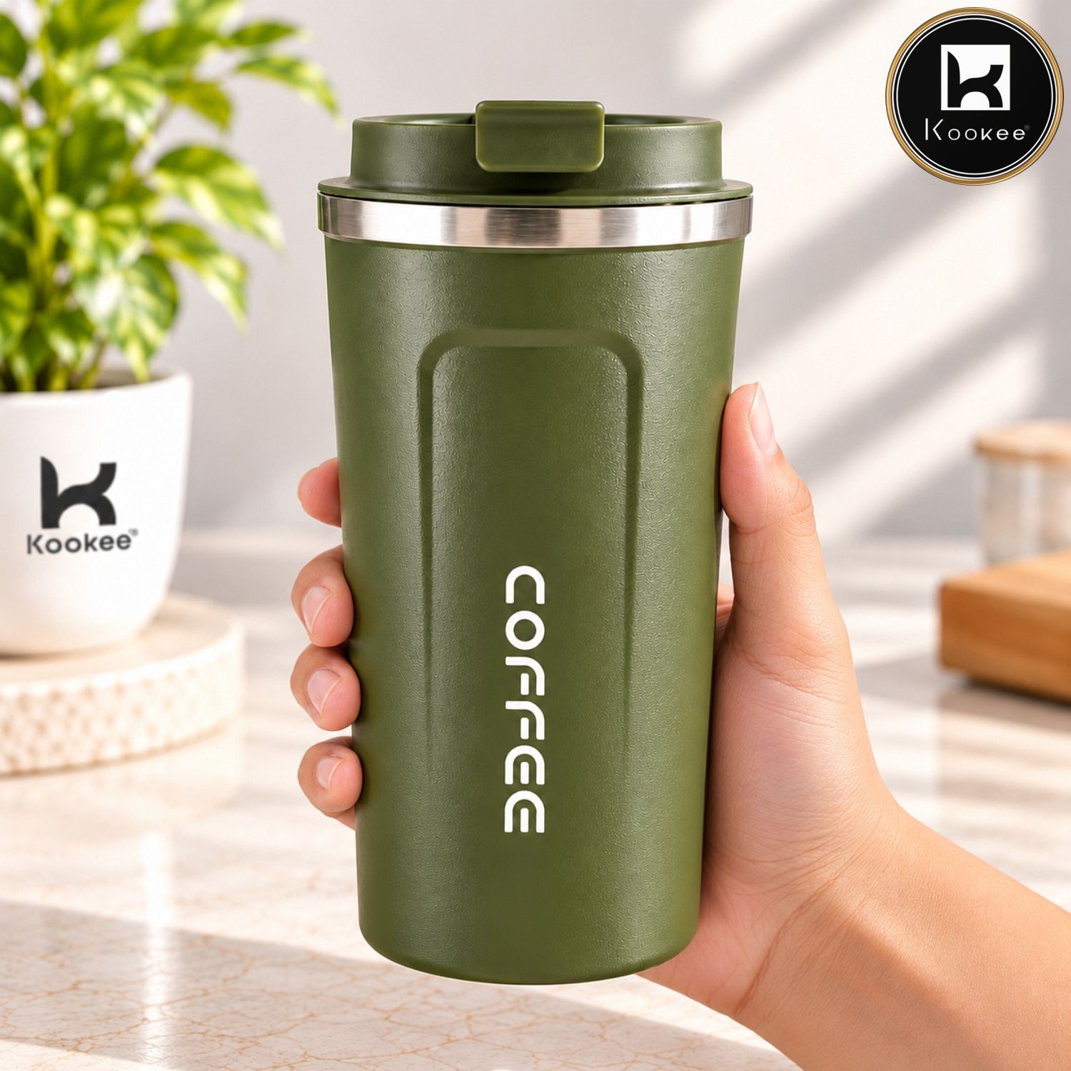Stainless Steel Travel Tumbler with Flip Lid for Coffee, Tea and Drinks