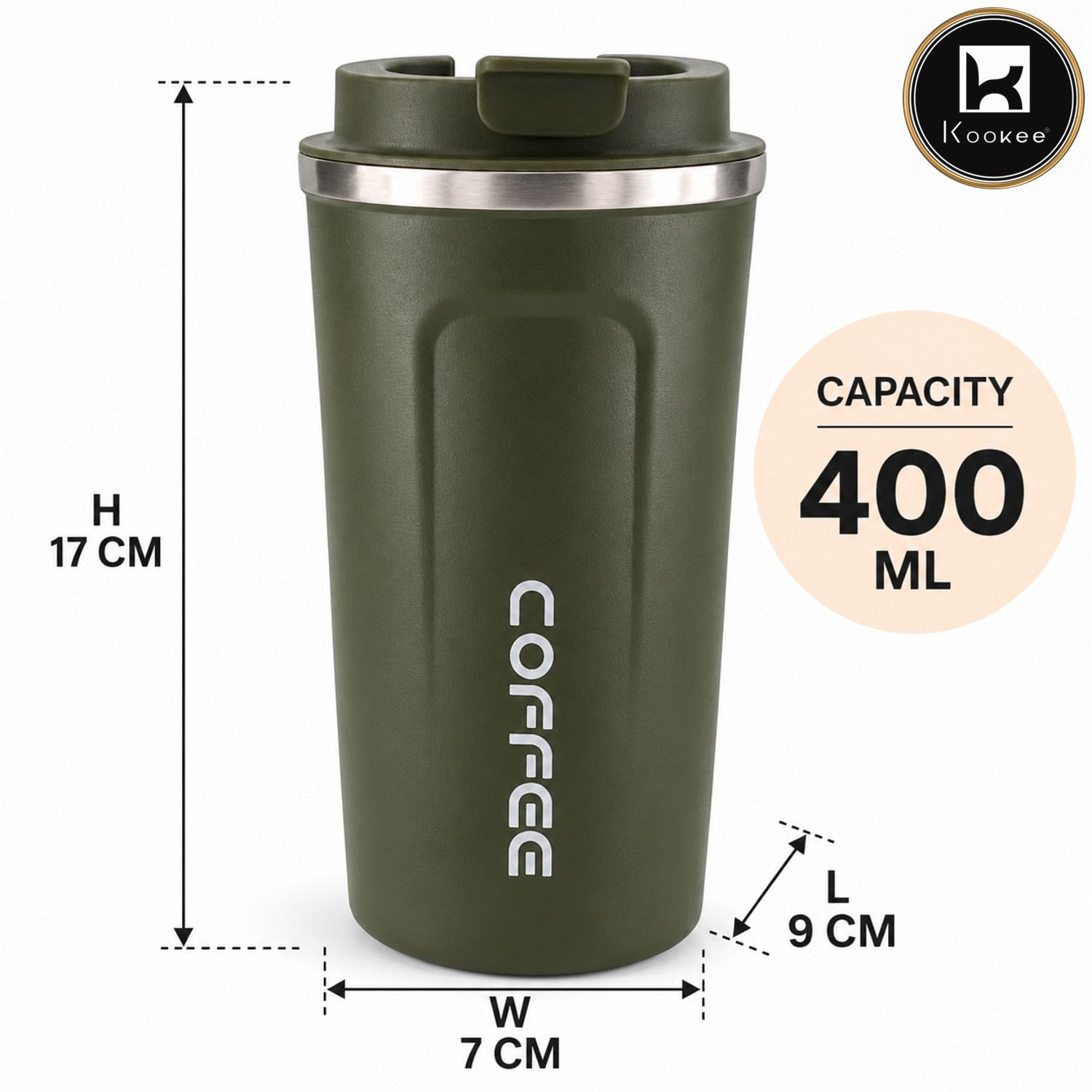 Stainless Steel Travel Tumbler with Flip Lid for Coffee, Tea and Drinks