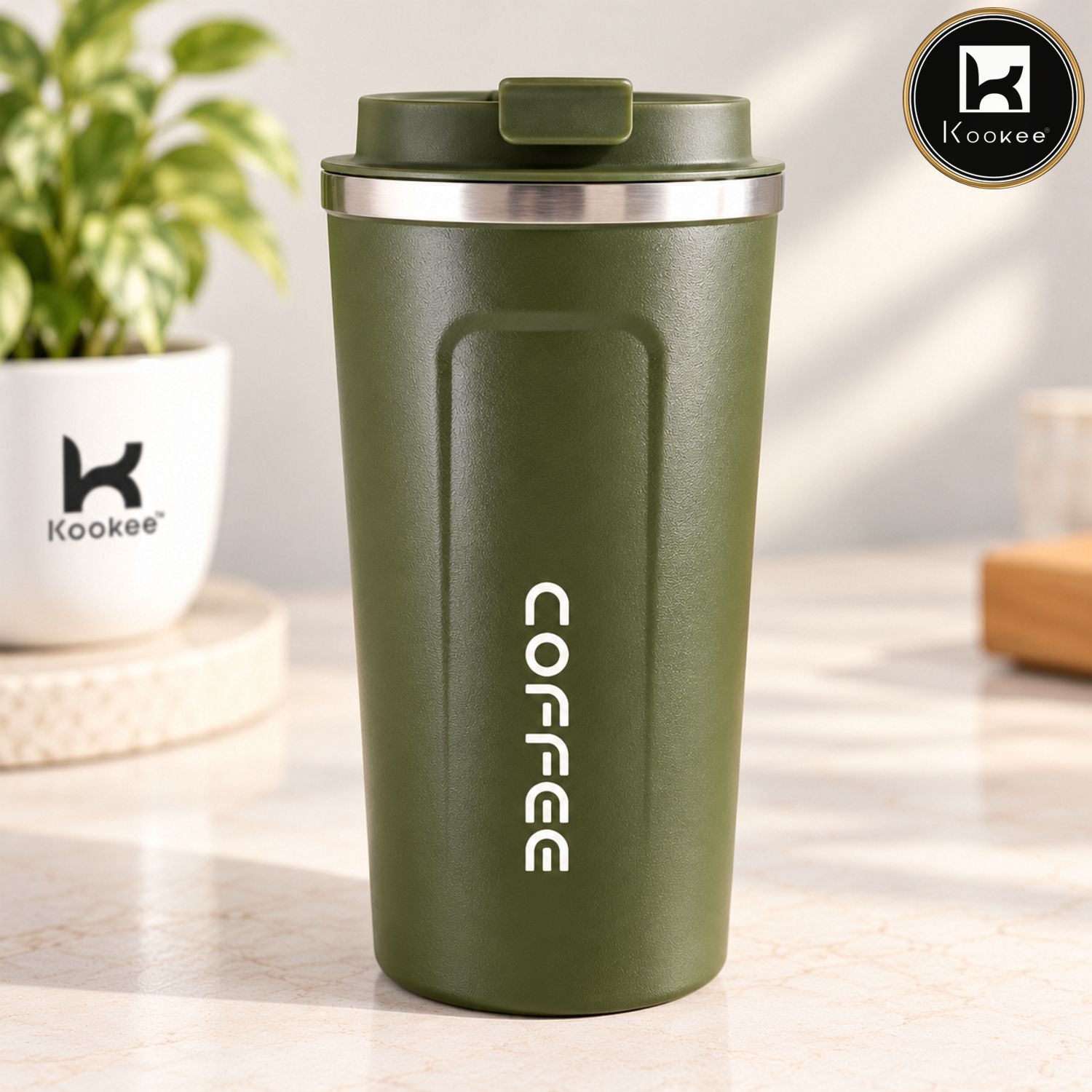 Stainless Steel Travel Tumbler with Flip Lid for Coffee, Tea and Drinks