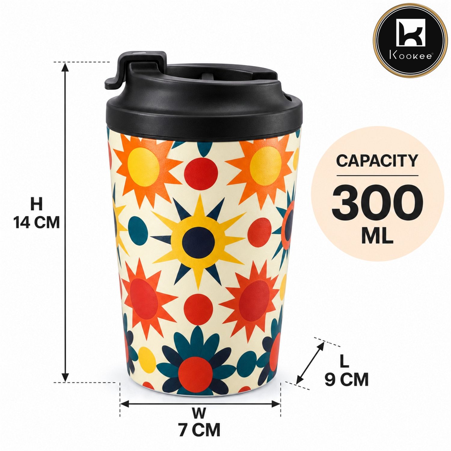 Kookee Stainless Steel BPA-free Sipper Bottle for Kids & Adults, 300ml