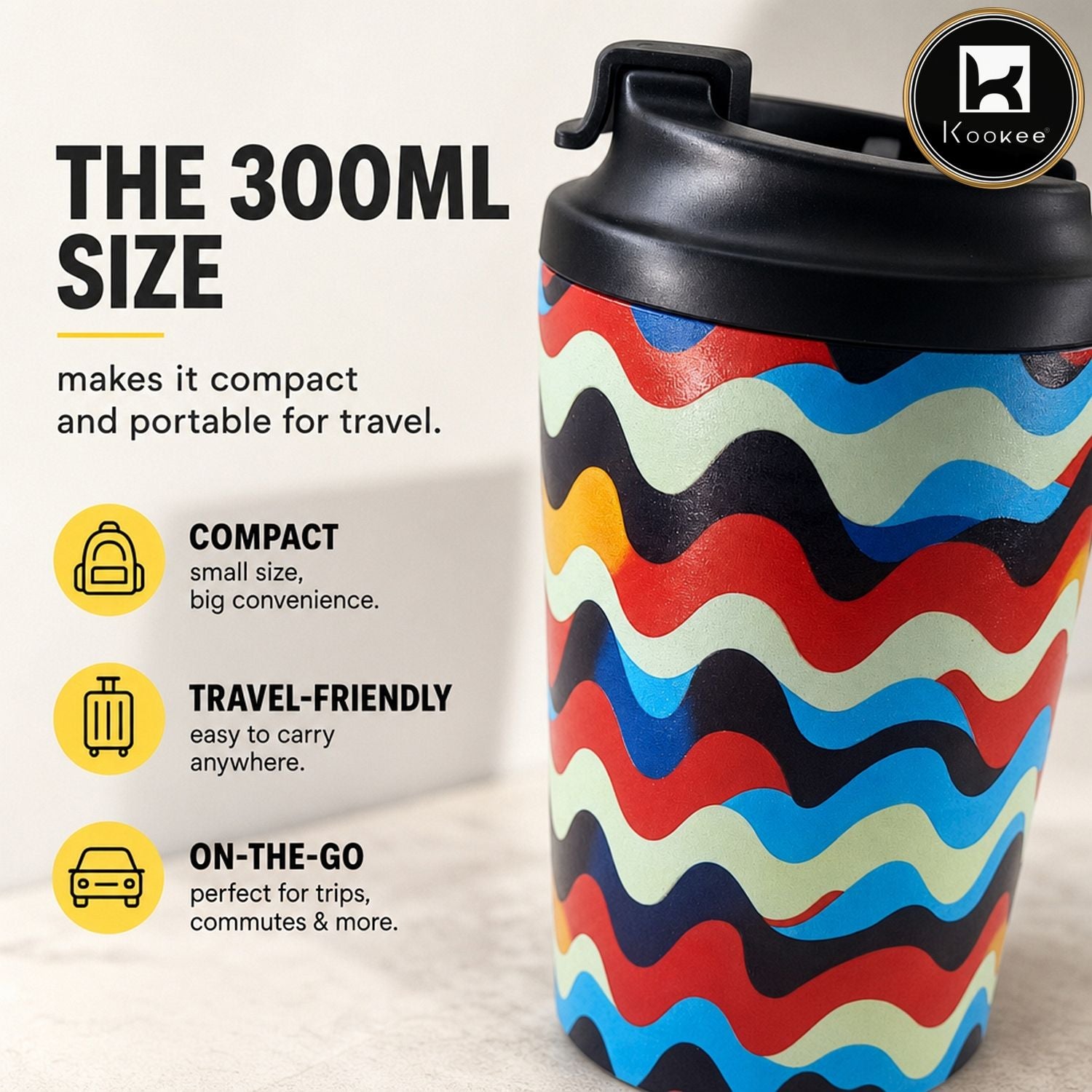 Kookee Stainless Steel BPA-free Sipper Bottle for Kids & Adults, 300ml