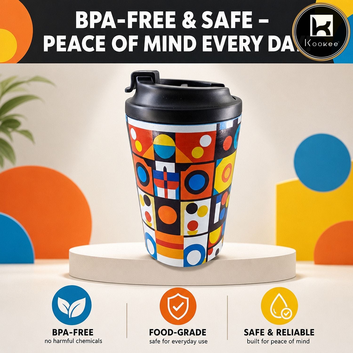 Kookee Stainless Steel BPA-free Sipper Bottle for Kids & Adults, 300ml