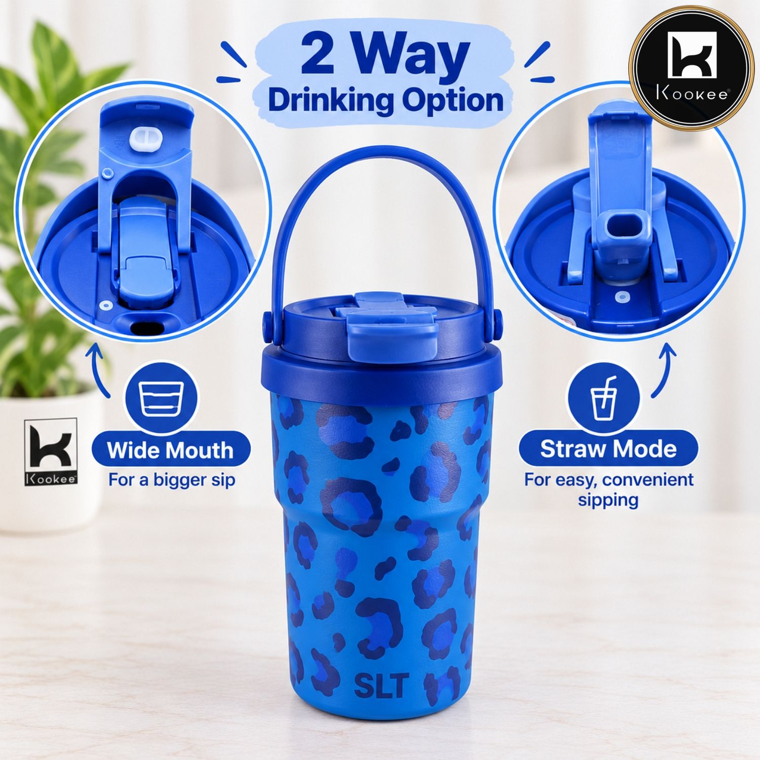 Kookee Stainless Steel BPA-free Sipper Bottle for Kids & Adults, 350ml
