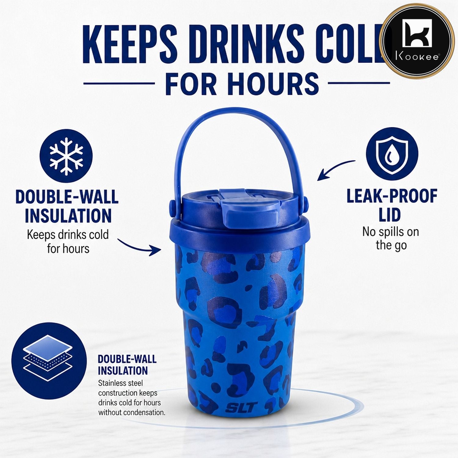 Kookee Stainless Steel BPA-free Sipper Bottle for Kids & Adults, 350ml