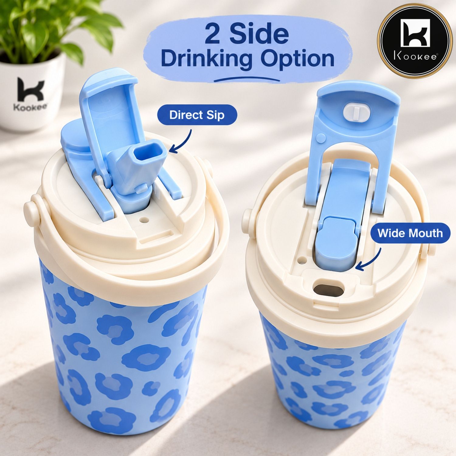 Kookee Stainless Steel BPA-free Sipper Bottle for Kids & Adults, 350ml