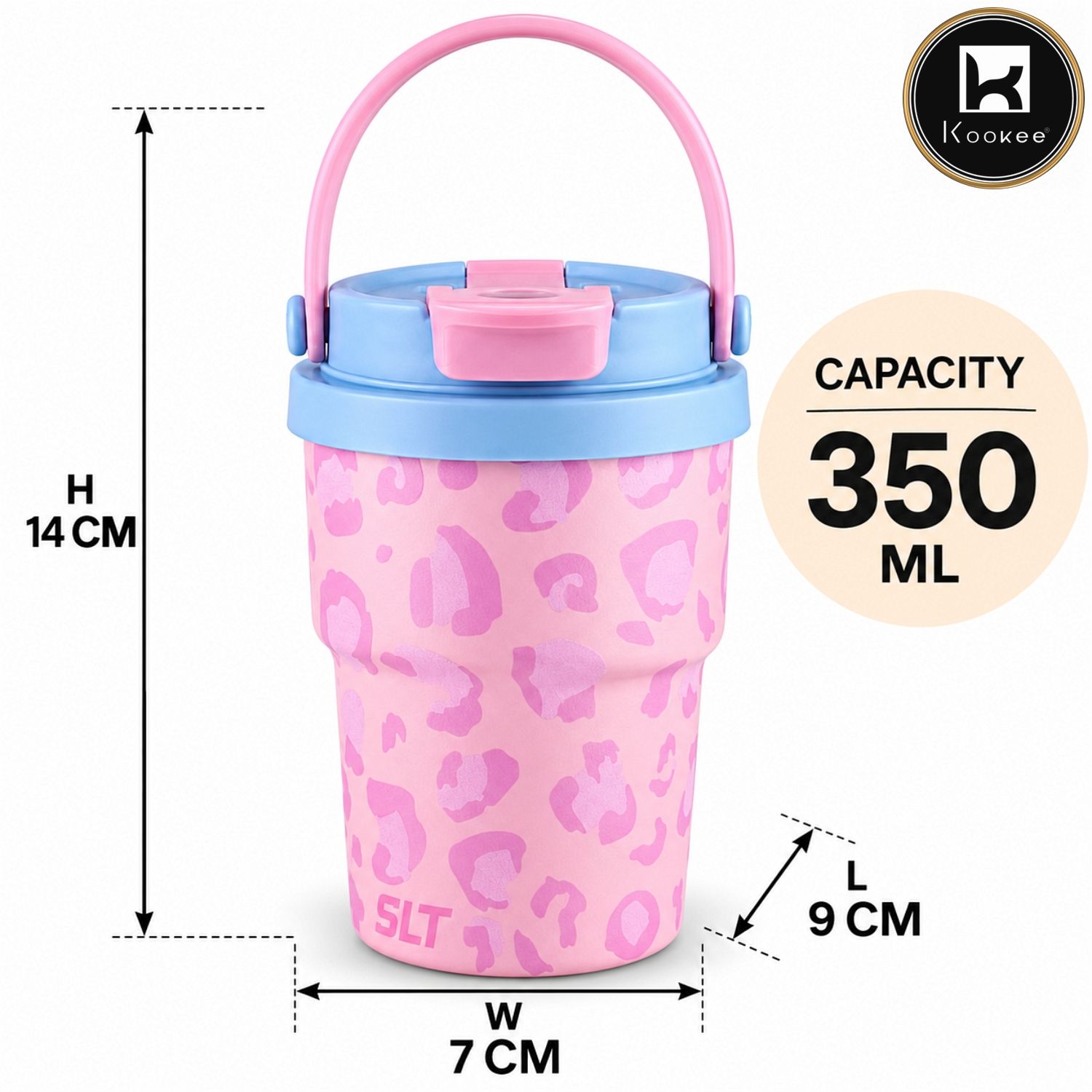 Kookee Stainless Steel BPA-free Sipper Bottle for Kids & Adults, 350ml