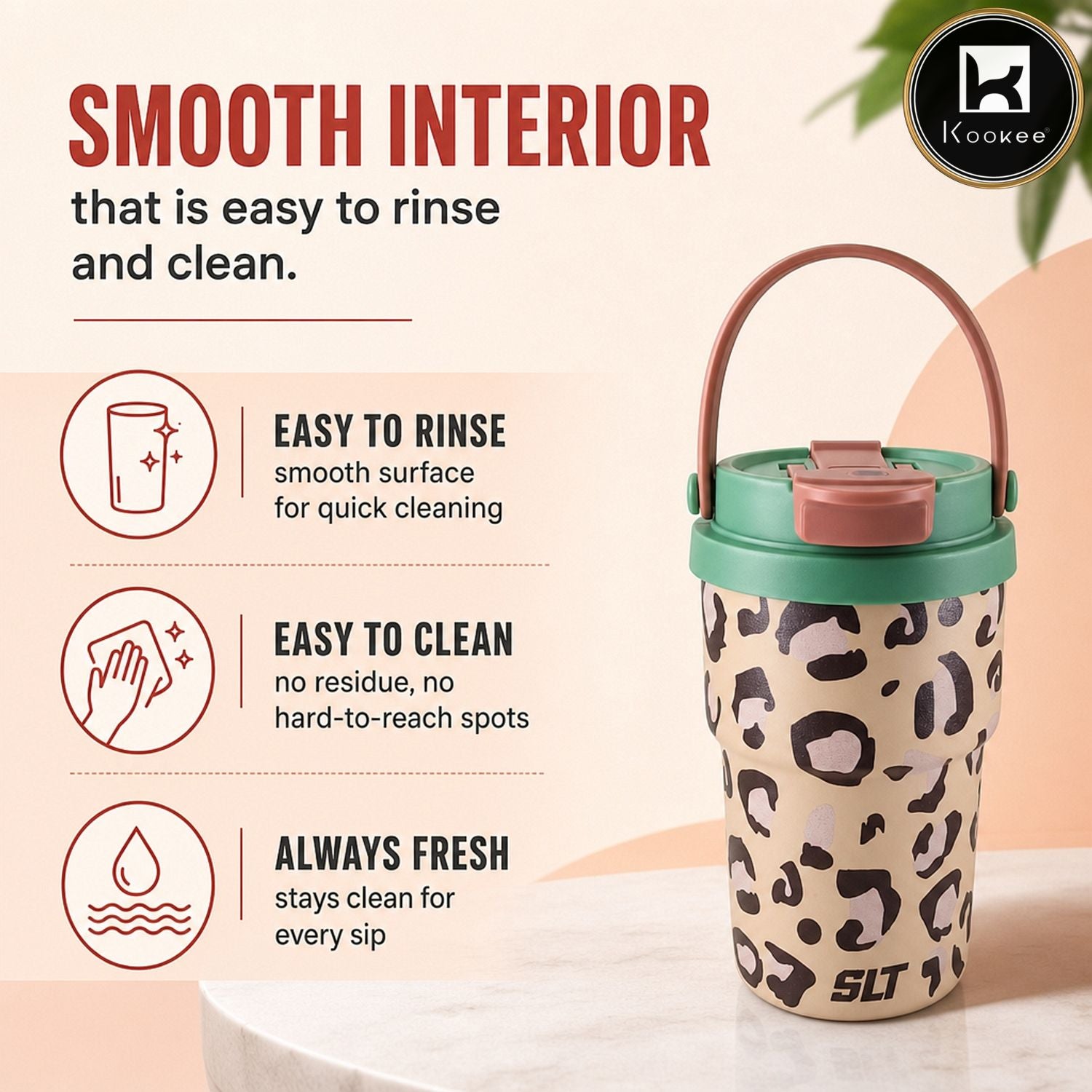 Kookee Stainless Steel BPA-free Sipper Bottle for Kids & Adults, 350ml