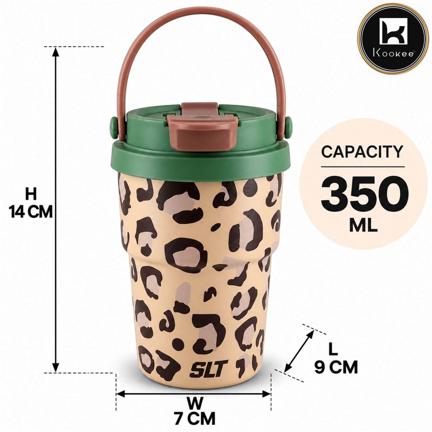 Kookee Stainless Steel BPA-free Sipper Bottle for Kids & Adults, 350ml