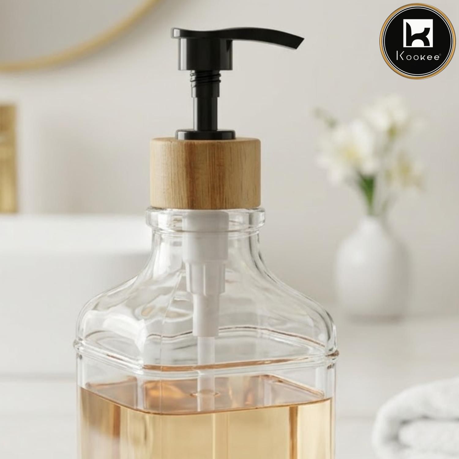 Glass Liquid Soap Dispenser for Bathroom, Set of 1