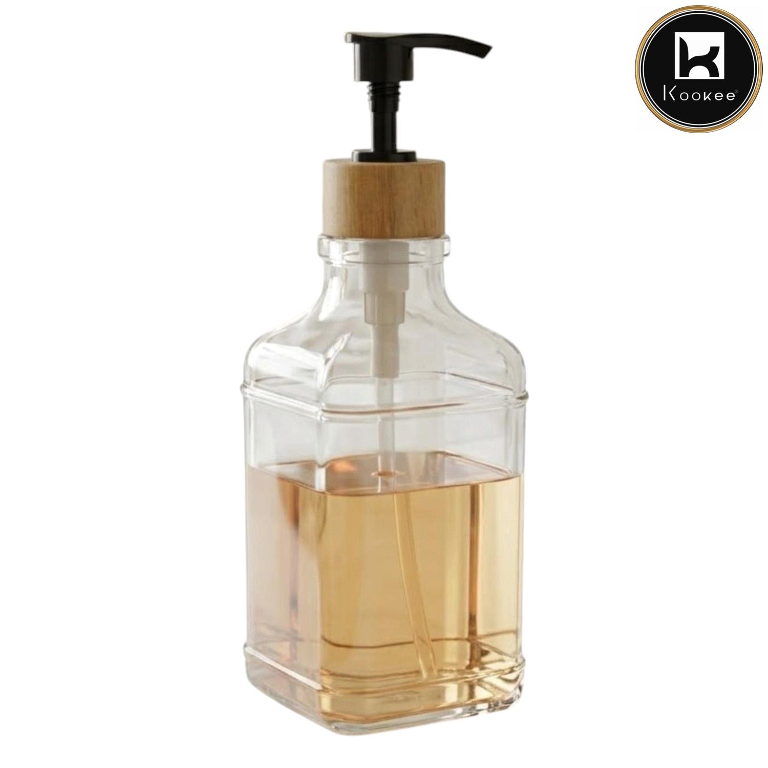Glass Liquid Soap Dispenser for Bathroom, Set of 1