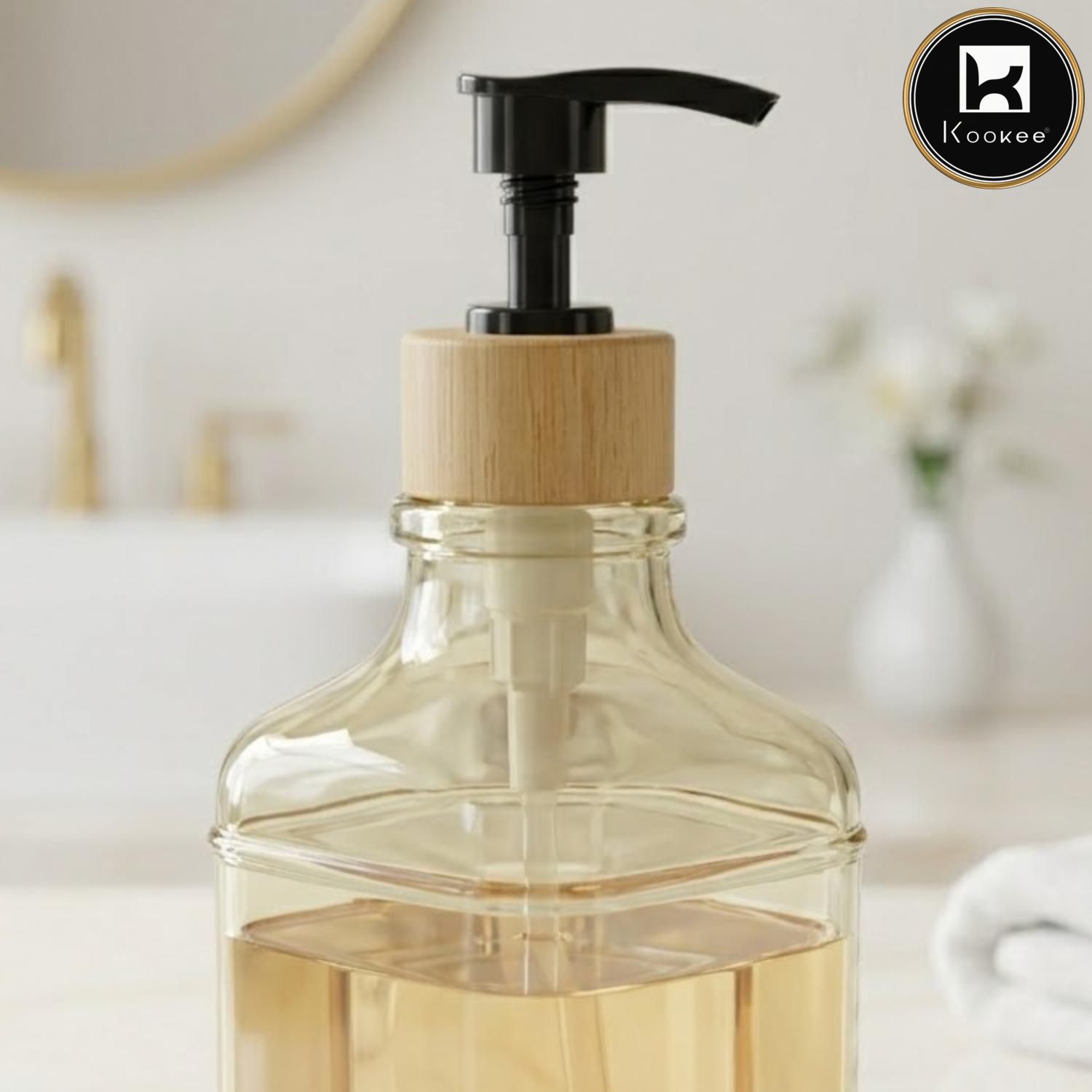 Glass Liquid Soap Dispenser for Bathroom, Set of 1
