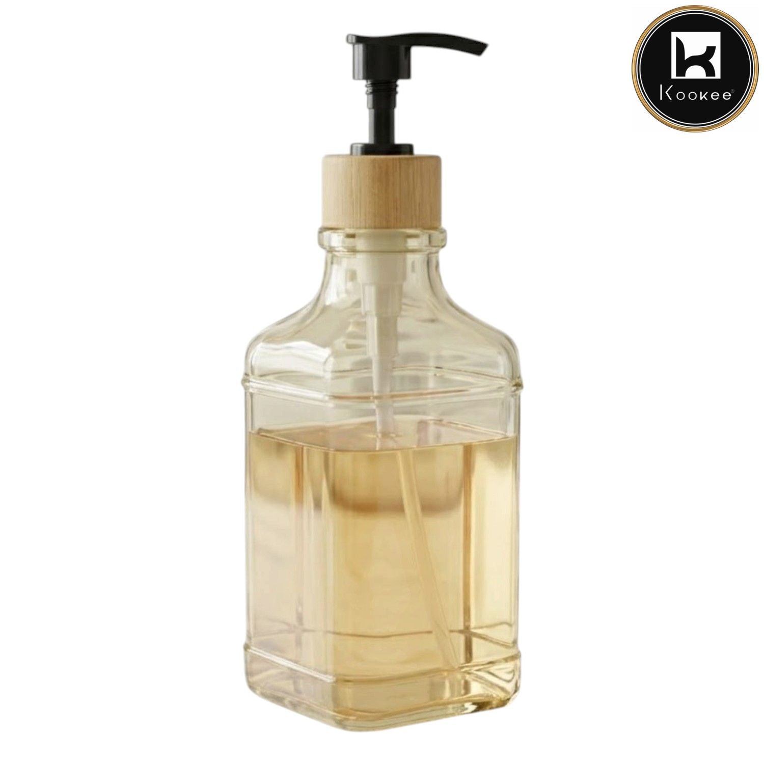 Glass Liquid Soap Dispenser for Bathroom, Set of 1
