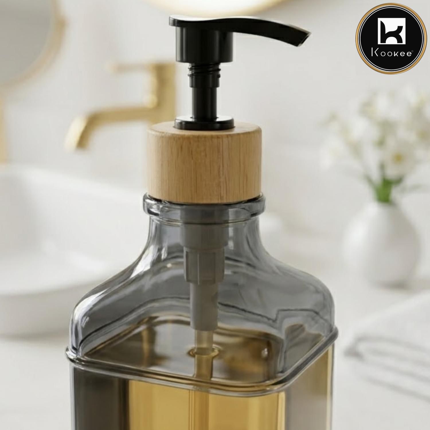 Glass Liquid Soap Dispenser for Bathroom, Set of 1