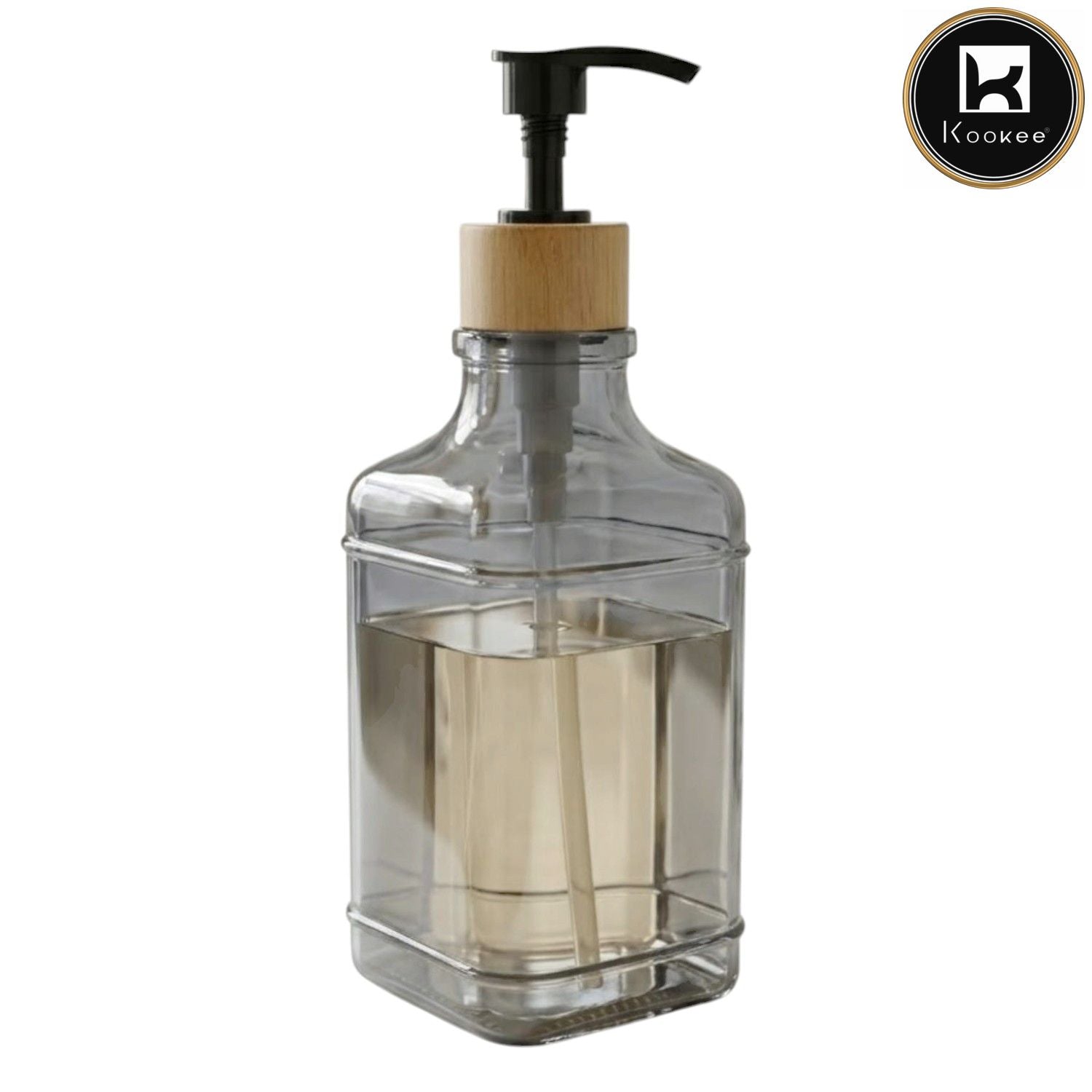 Glass Liquid Soap Dispenser for Bathroom, Set of 1