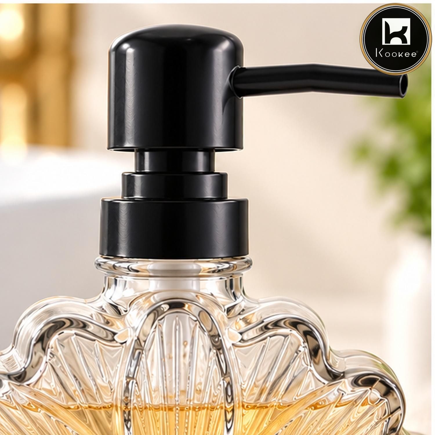 Glass Liquid Soap Dispenser for Bathroom, Set of 1