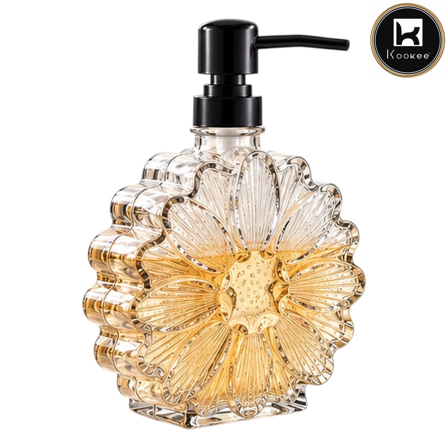 Glass Liquid Soap Dispenser for Bathroom, Set of 1