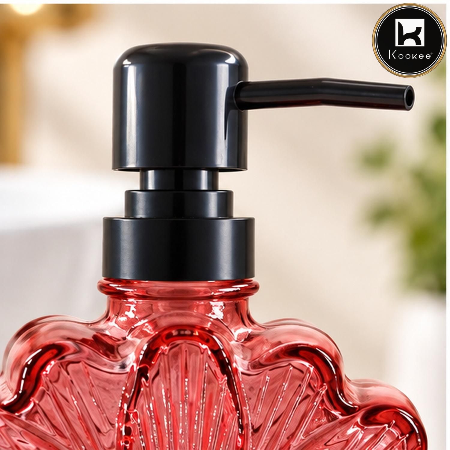 Glass Liquid Soap Dispenser for Bathroom, Set of 1