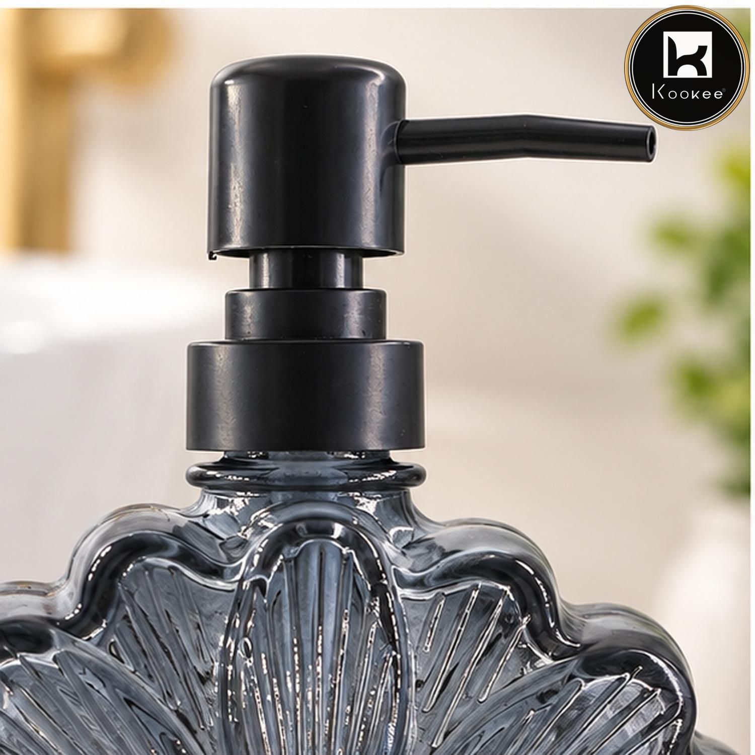 Glass Liquid Soap Dispenser for Bathroom, Set of 1