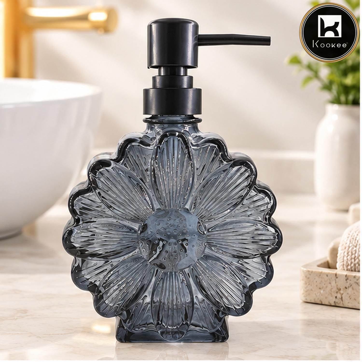 Glass Liquid Soap Dispenser for Bathroom, Set of 1