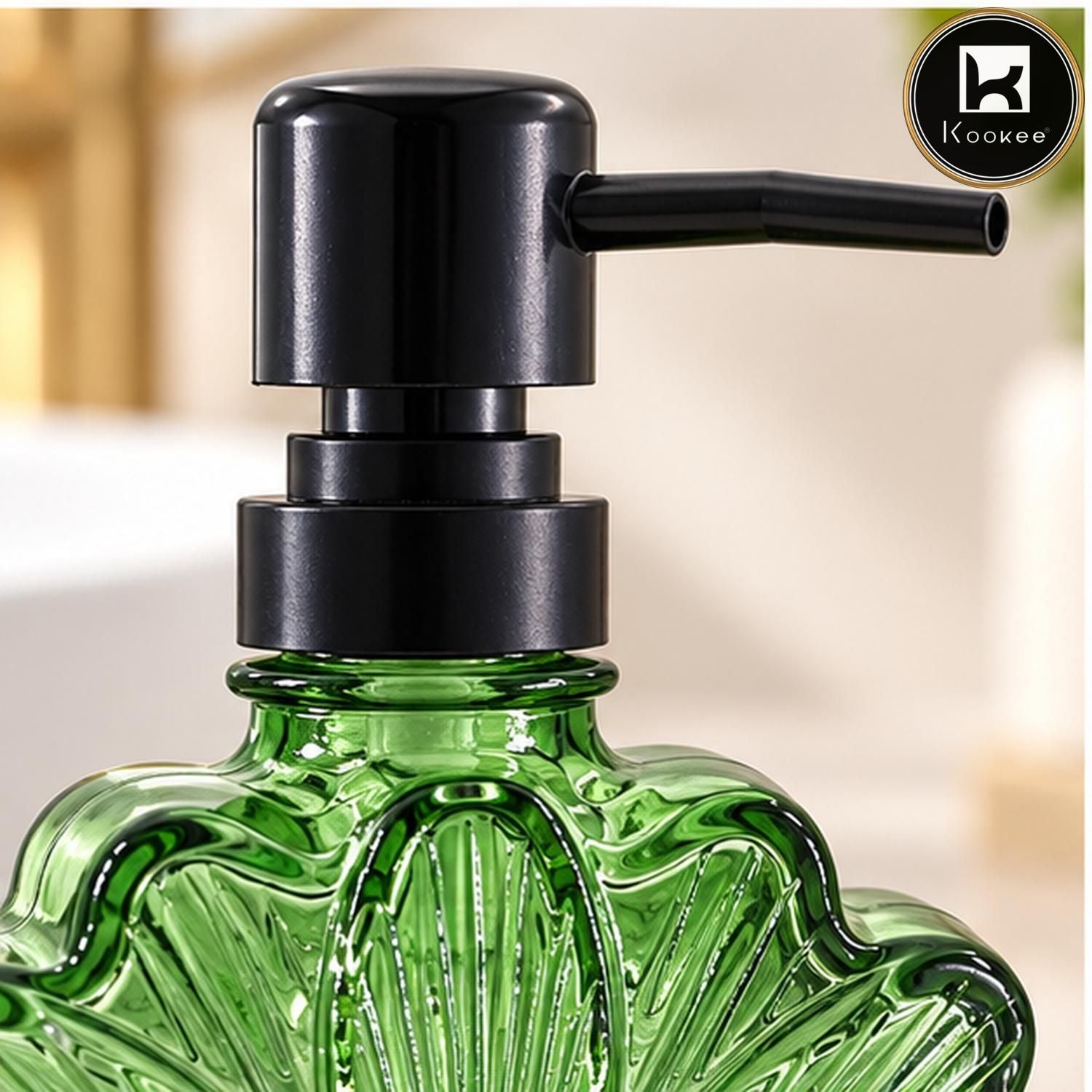 Glass Liquid Soap Dispenser for Bathroom, Set of 1