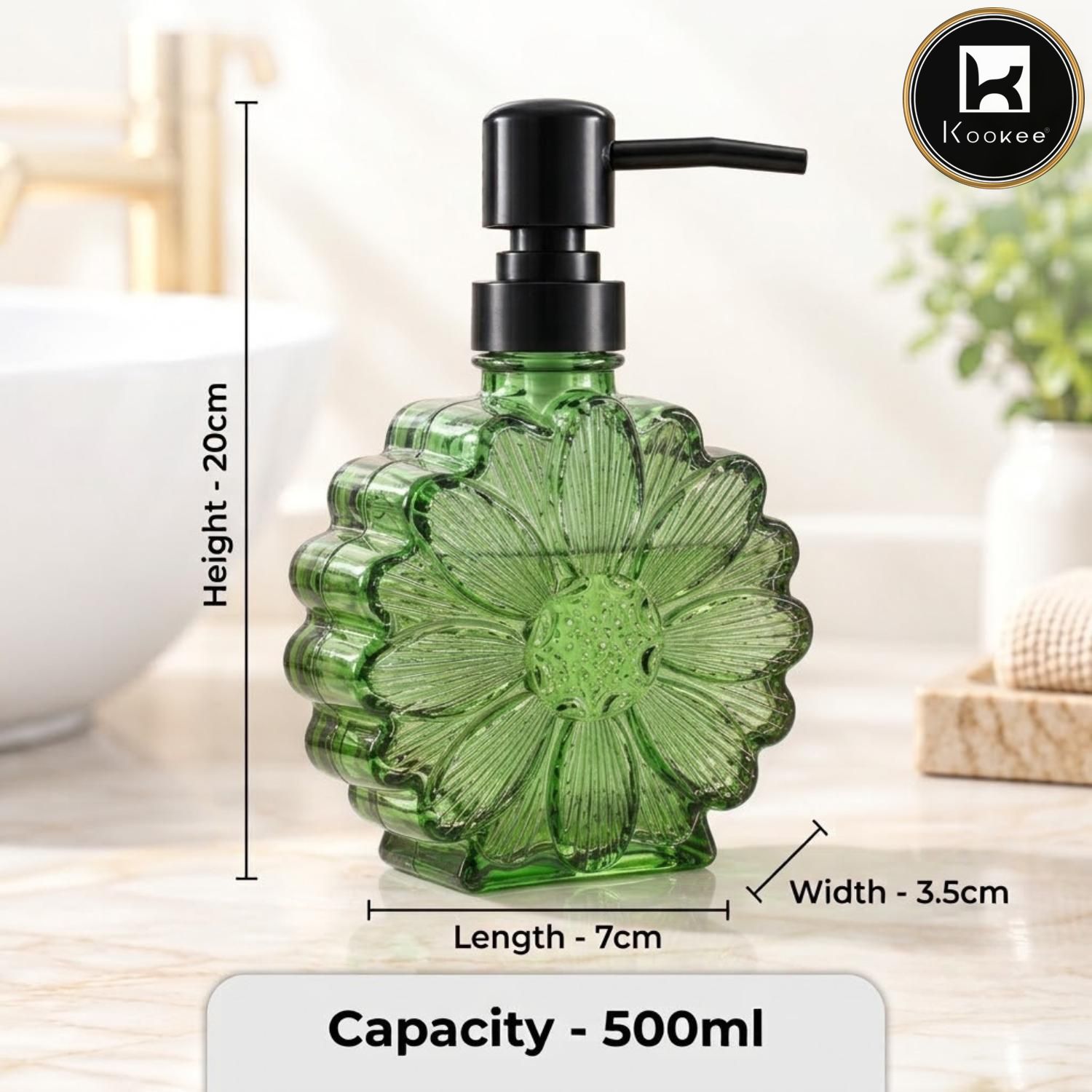 Glass Liquid Soap Dispenser for Bathroom, Set of 1