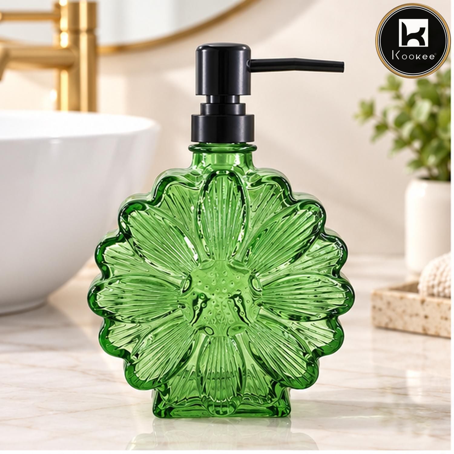 Glass Liquid Soap Dispenser for Bathroom, Set of 1