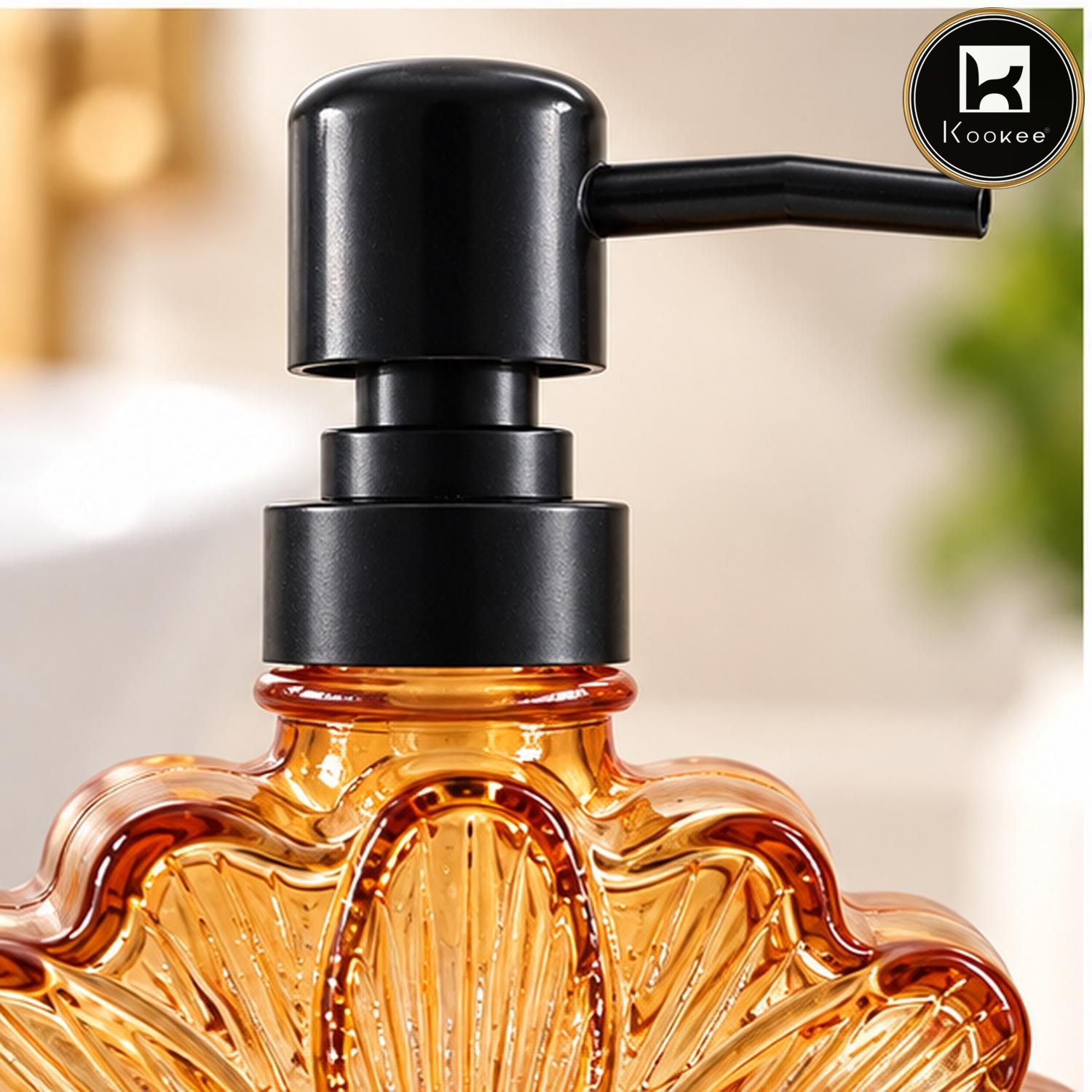 Glass Liquid Soap Dispenser for Bathroom, Set of 1