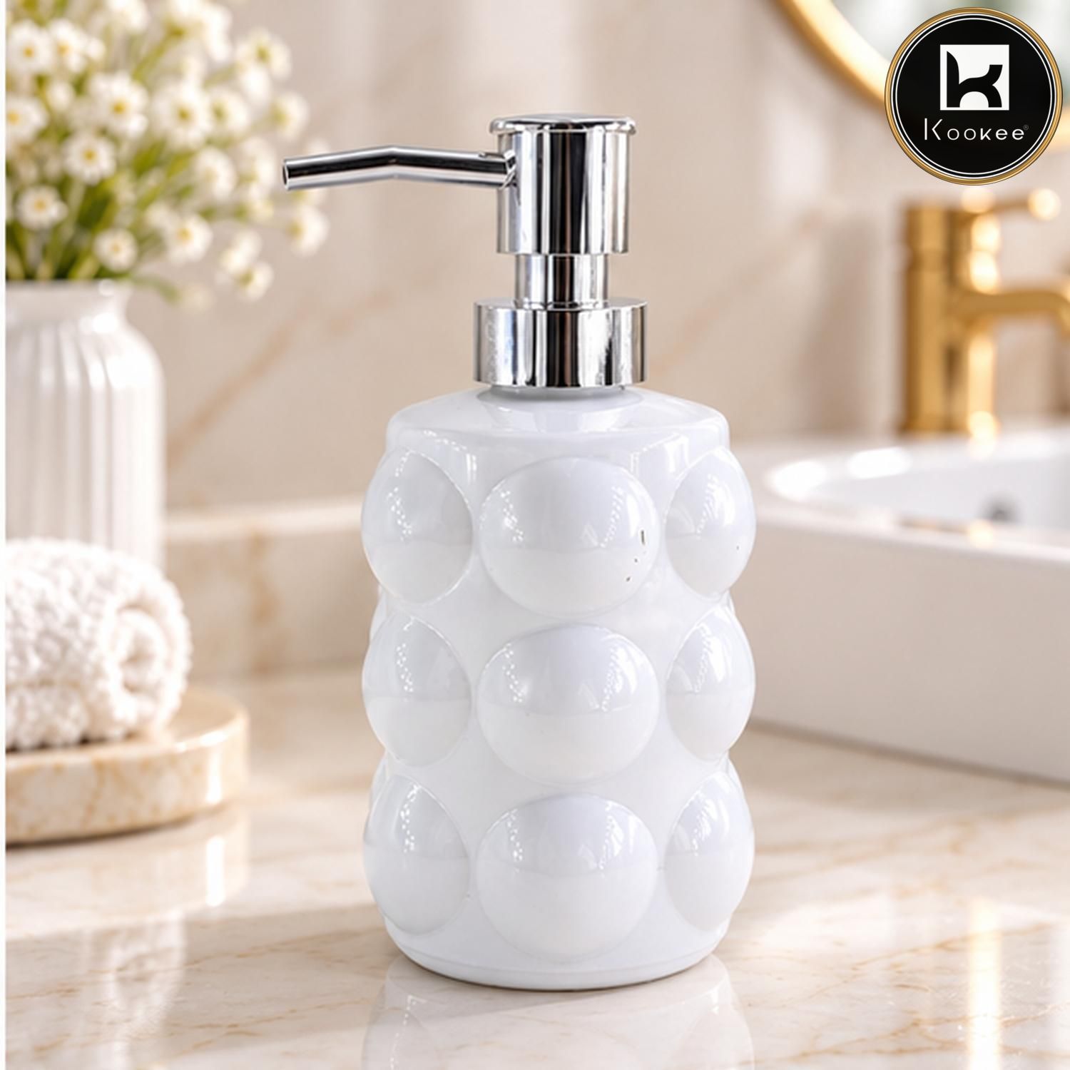 Glass Liquid Soap Dispenser for Bathroom, Set of 1