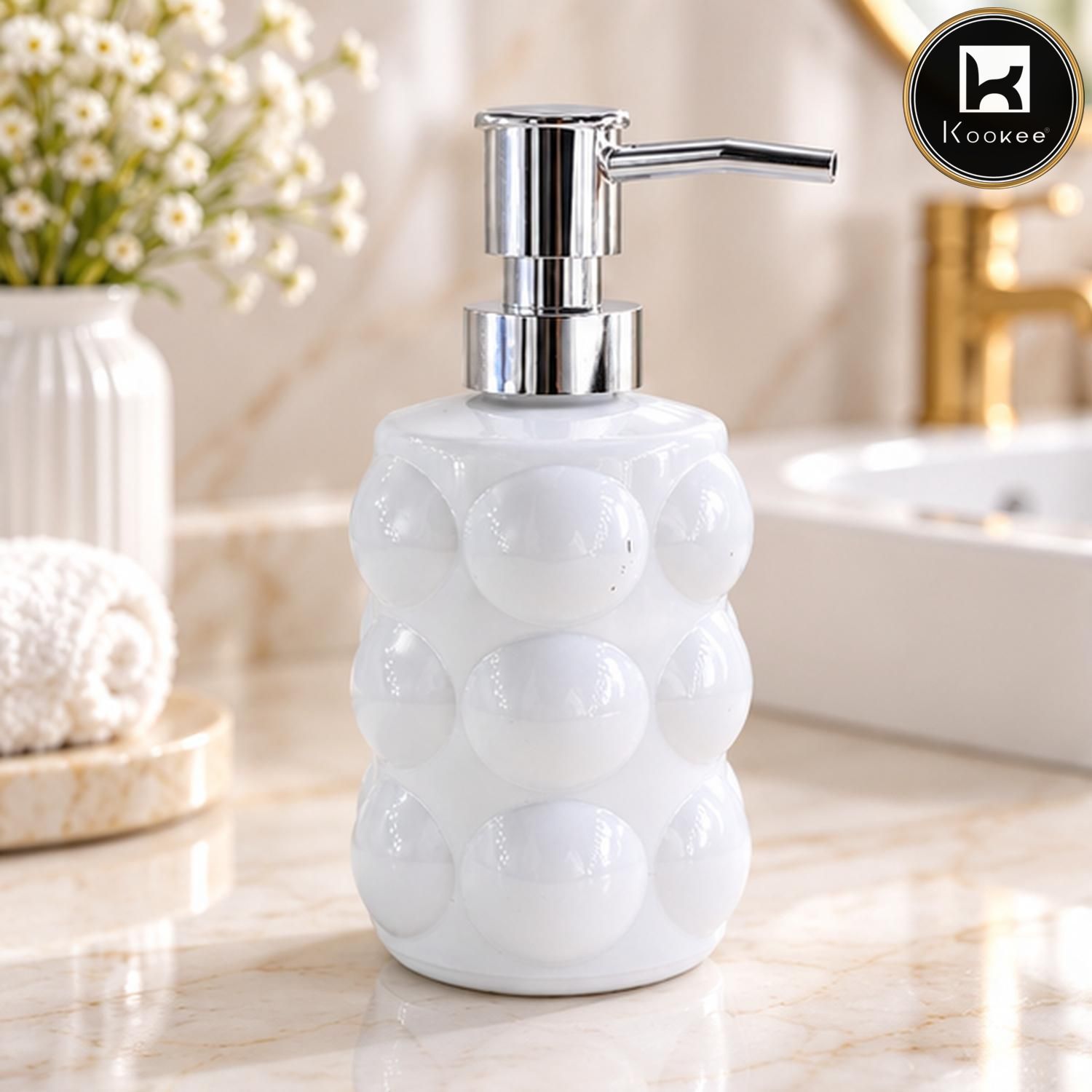 Glass Liquid Soap Dispenser for Bathroom, Set of 1