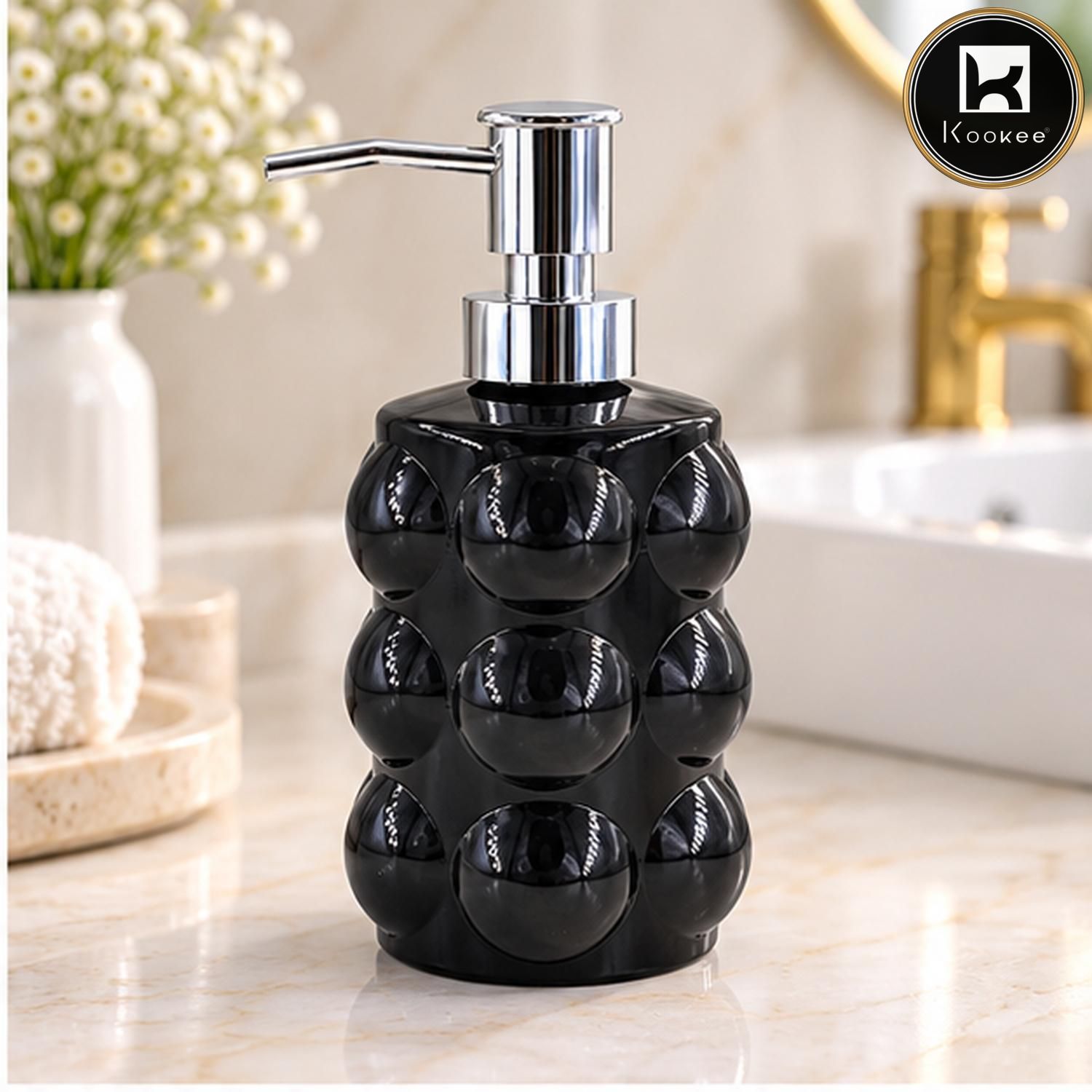 Glass Liquid Soap Dispenser for Bathroom, Set of 1