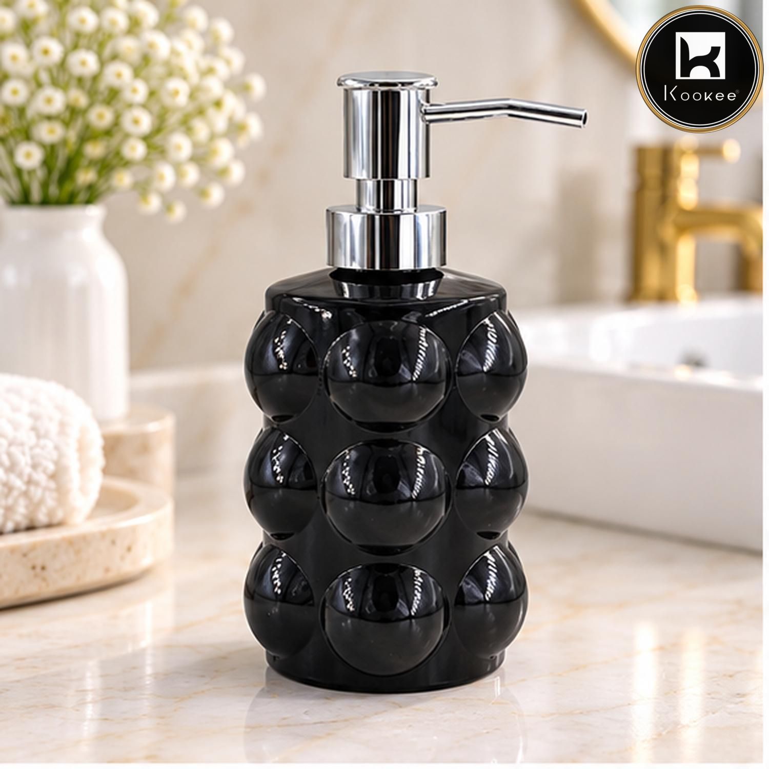 Glass Liquid Soap Dispenser for Bathroom, Set of 1