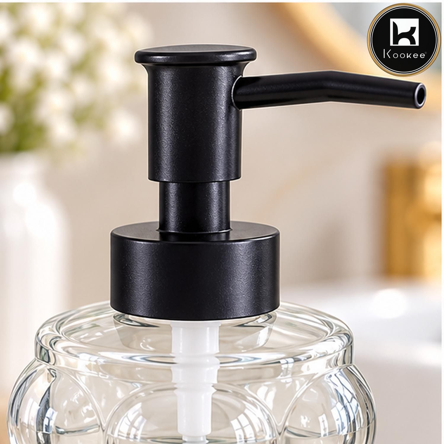 Glass Liquid Soap Dispenser for Bathroom, Set of 1