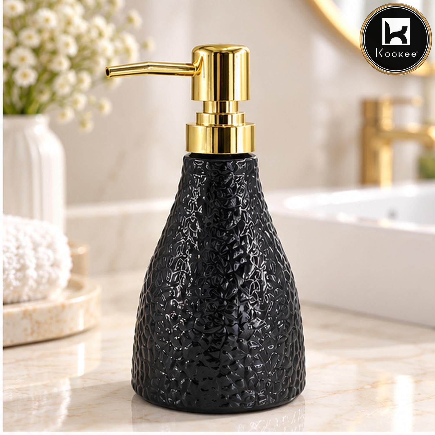 Glass Liquid Soap Dispenser for Bathroom, Set of 1