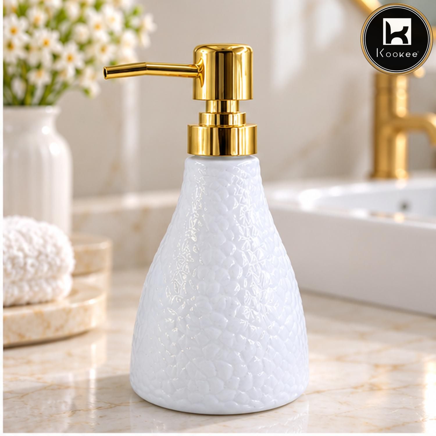 Glass Liquid Soap Dispenser for Bathroom, Set of 1