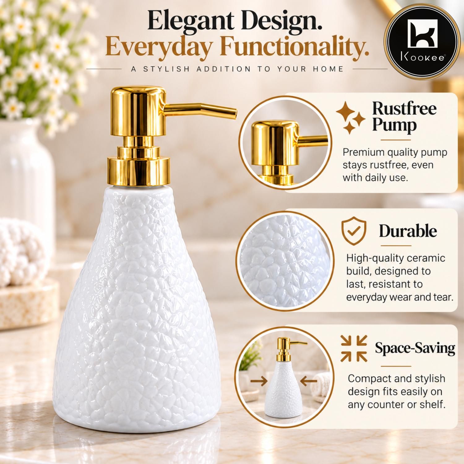 Glass Liquid Soap Dispenser for Bathroom, Set of 1
