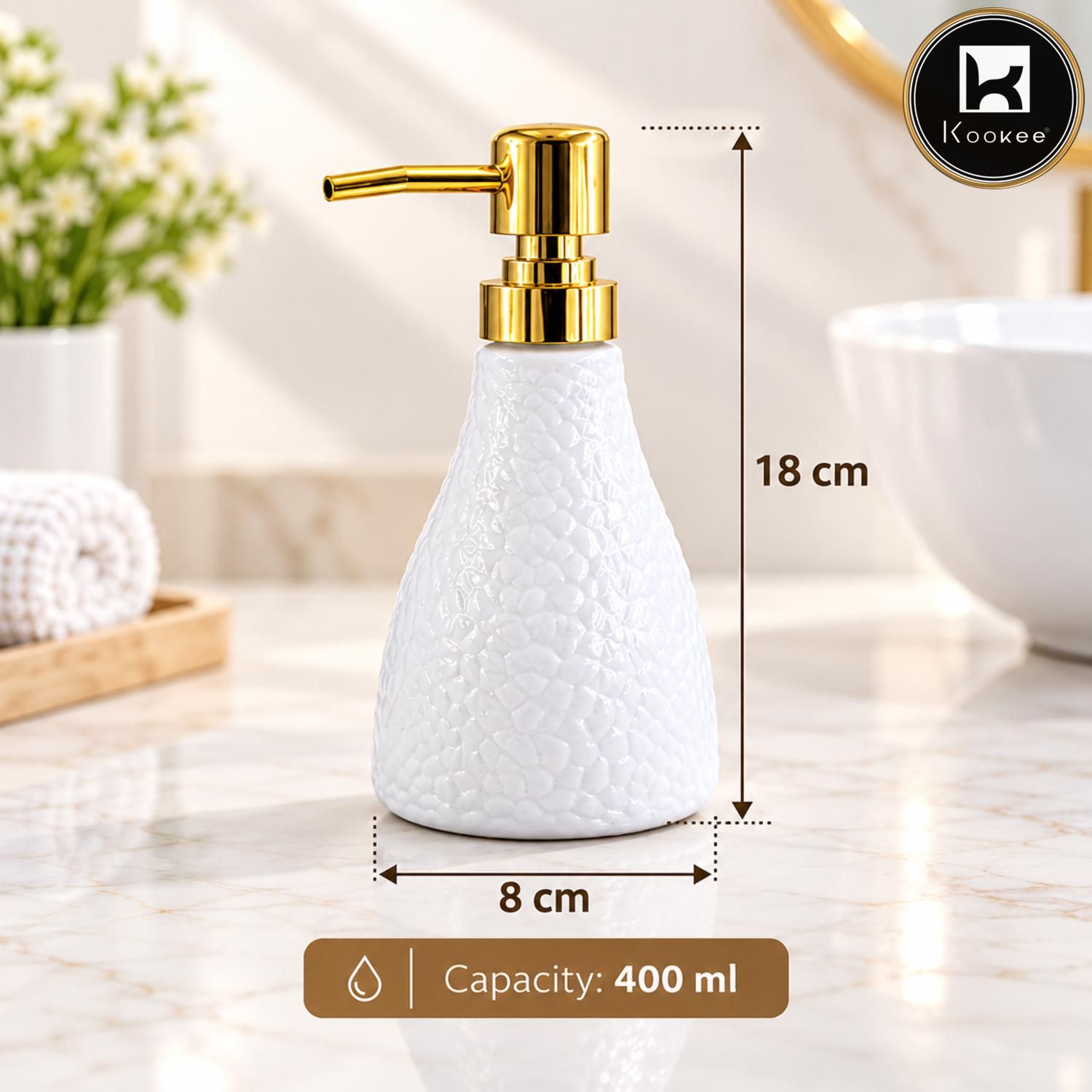Glass Liquid Soap Dispenser for Bathroom, Set of 1