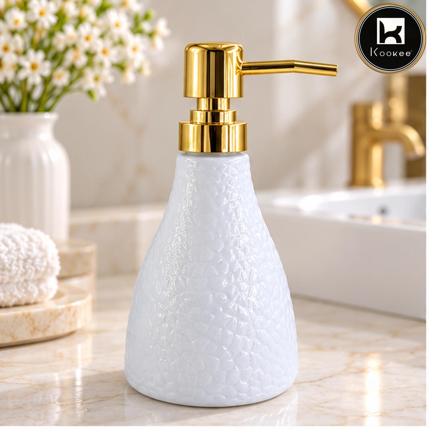 Glass Liquid Soap Dispenser for Bathroom, Set of 1