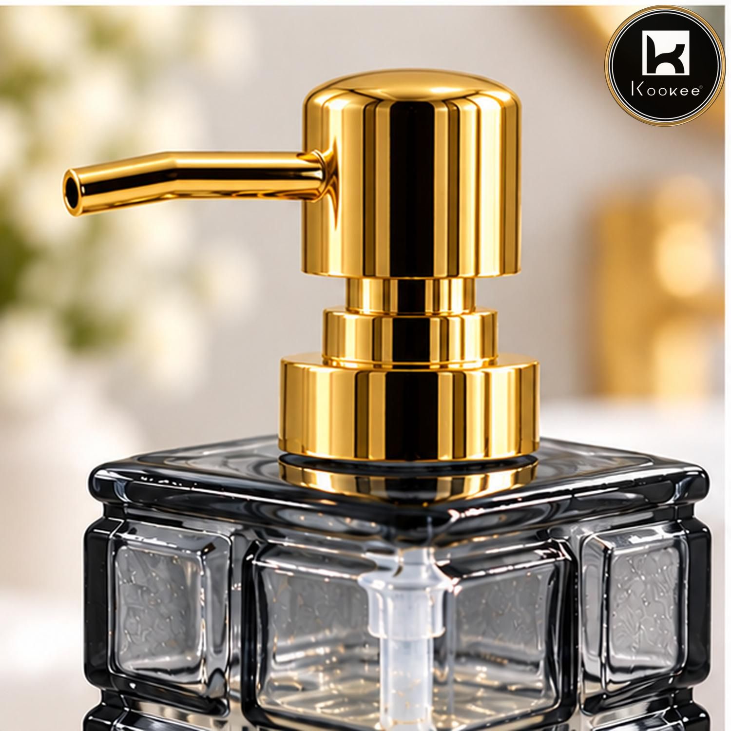 Glass Liquid Soap Dispenser for Bathroom, Set of 1